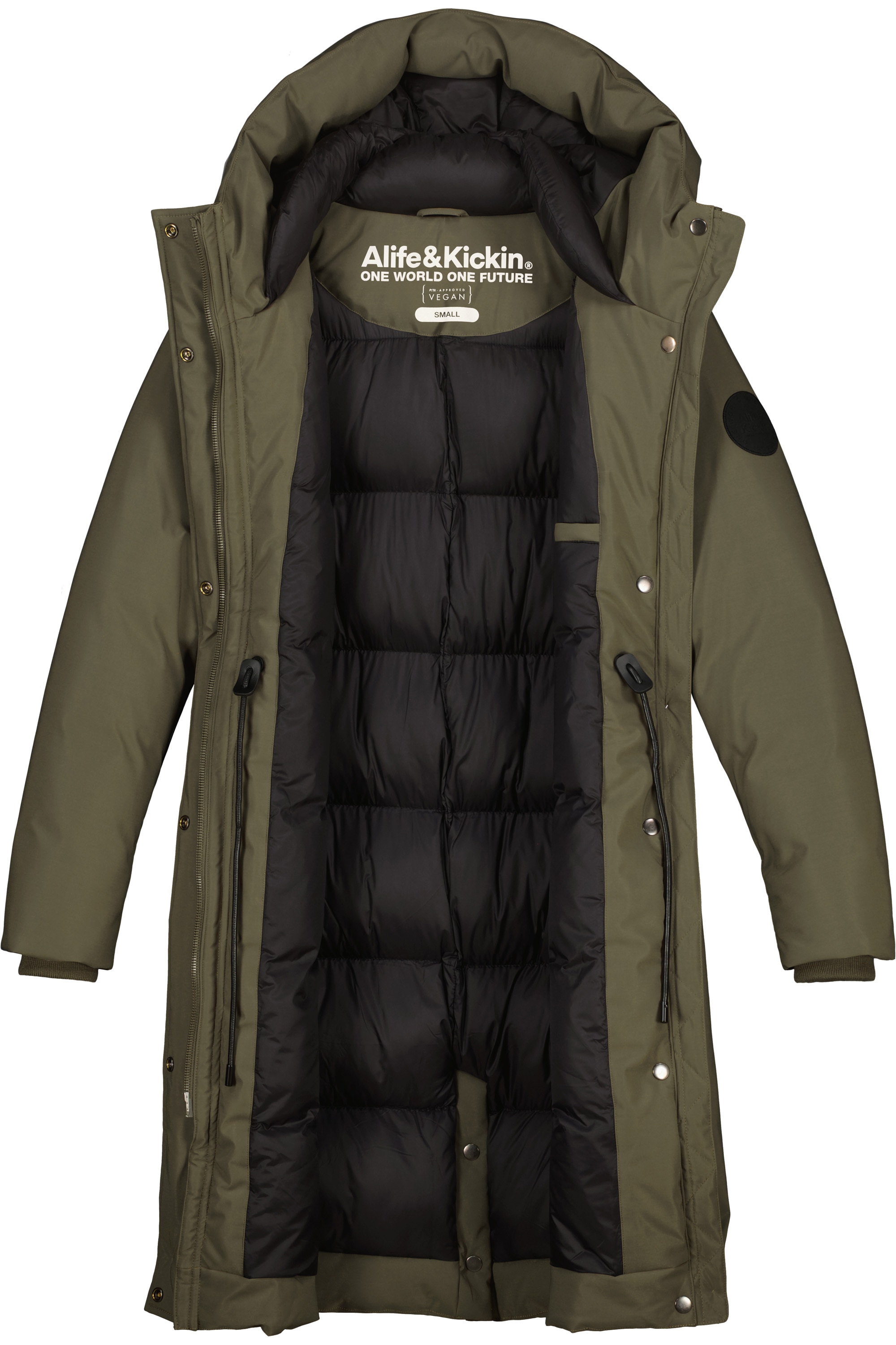 Alife & Kickin Steppjacke »Damen CarsynAK A«, mit Kapuze, Wintermantel mit regulierbarem Taillen- Kordelzug und Kapuze
