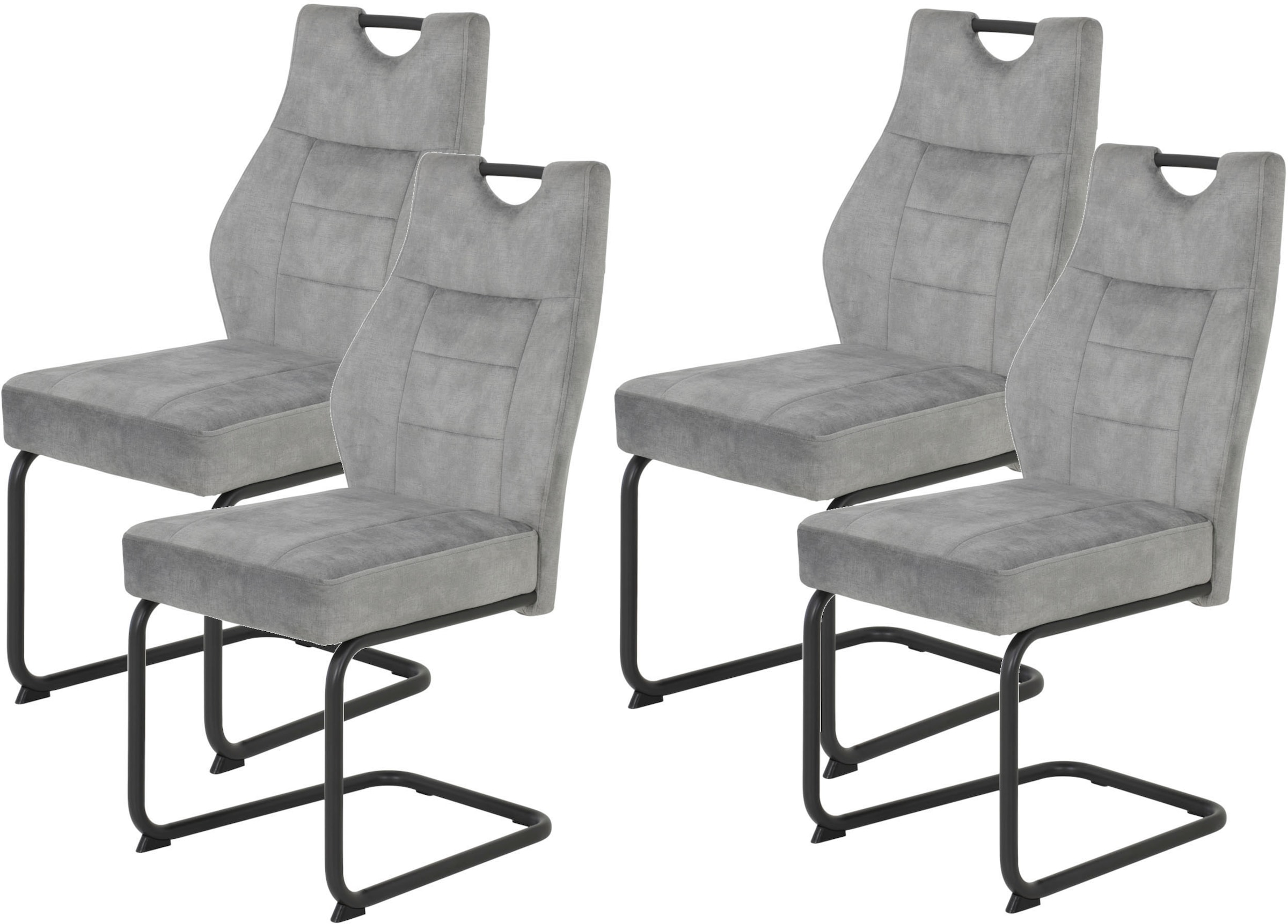 HELA "Linda S Schwingstuhl" (Set) 4 Stk.mit Taschenfederkern Sitz, mit 140KG belastbar, Freischwinger