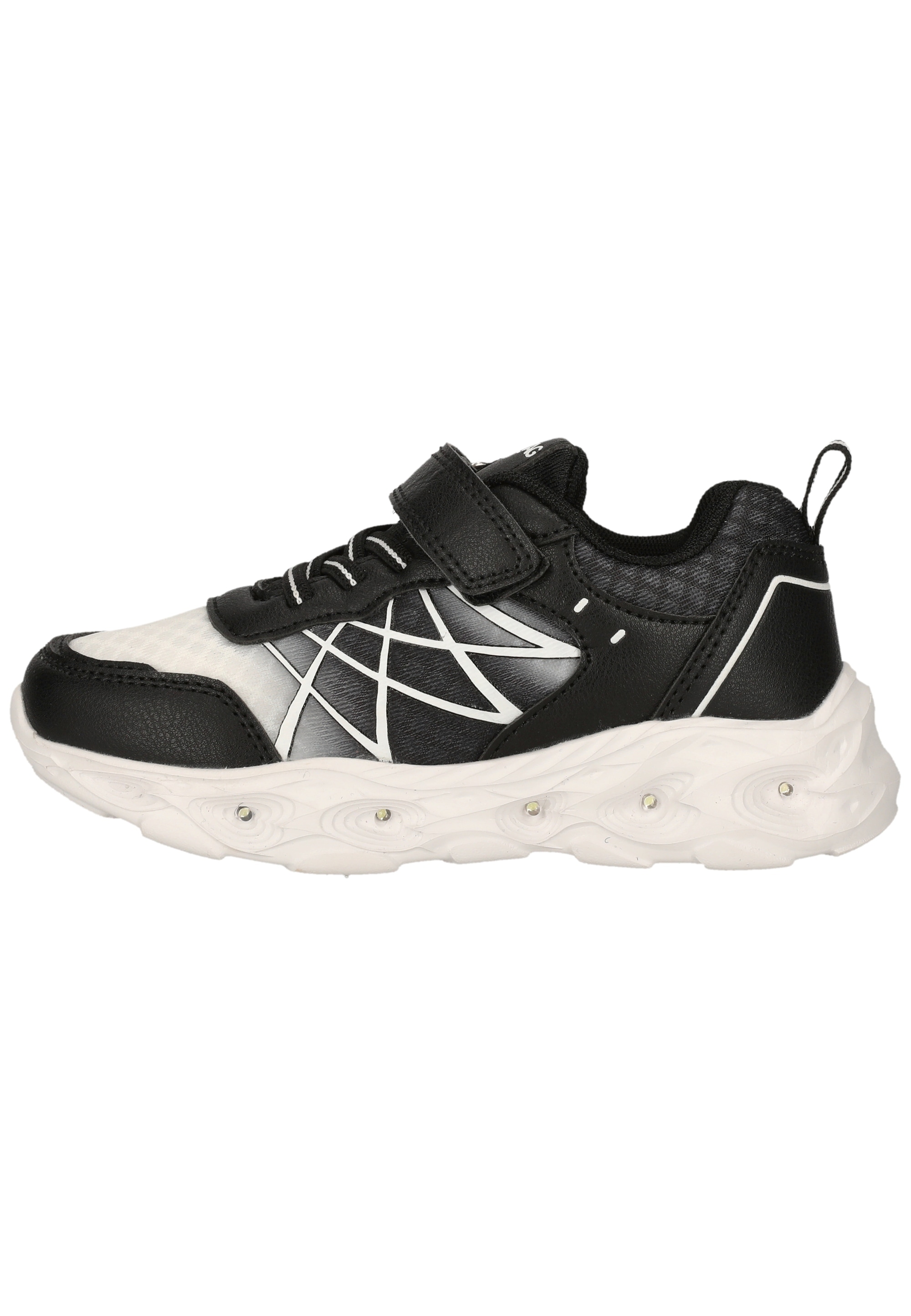Klettschuh ZIGZAG "Kalmi", Kinder, Gr. 32, dunkelblau, gelb, Kunstfaser, Polyurethane, Schuhe Klettschuh, mit leuchtender Sohle
