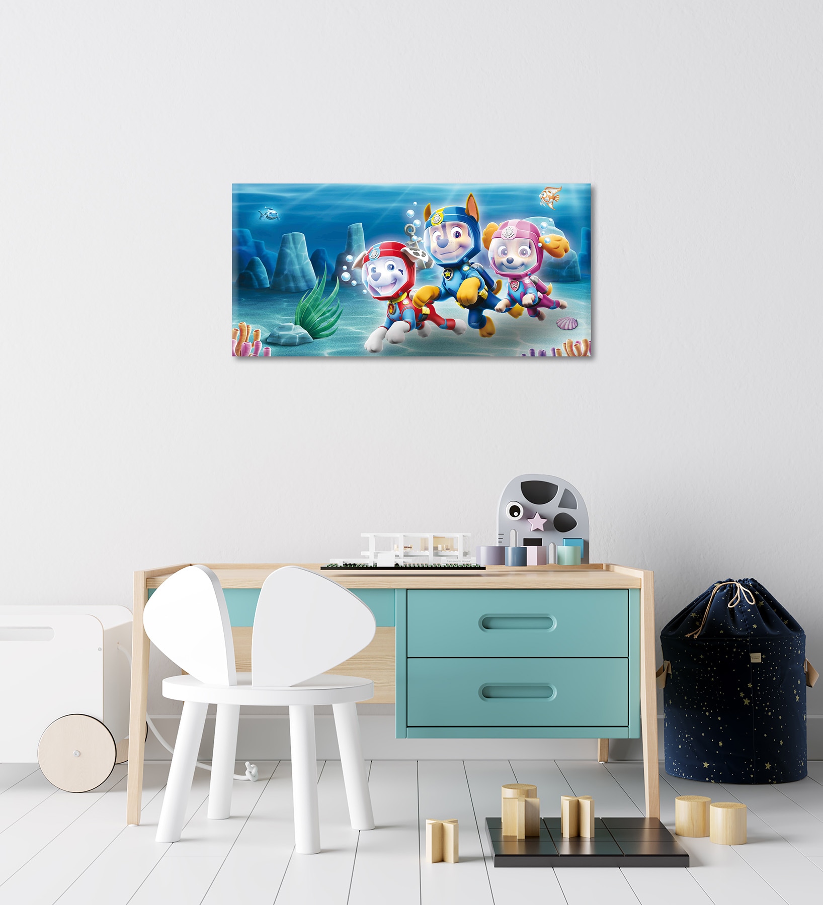 Bönninghoff Leinwandbild »Wandbild PAW PATROL – SEA 33x70 cm – Leinwandbild Keilrahmen Deko« Hunde | Paw Patrol | Unterwasserwelt 1 Stk. tlg. auf Keilrahmen gespannt