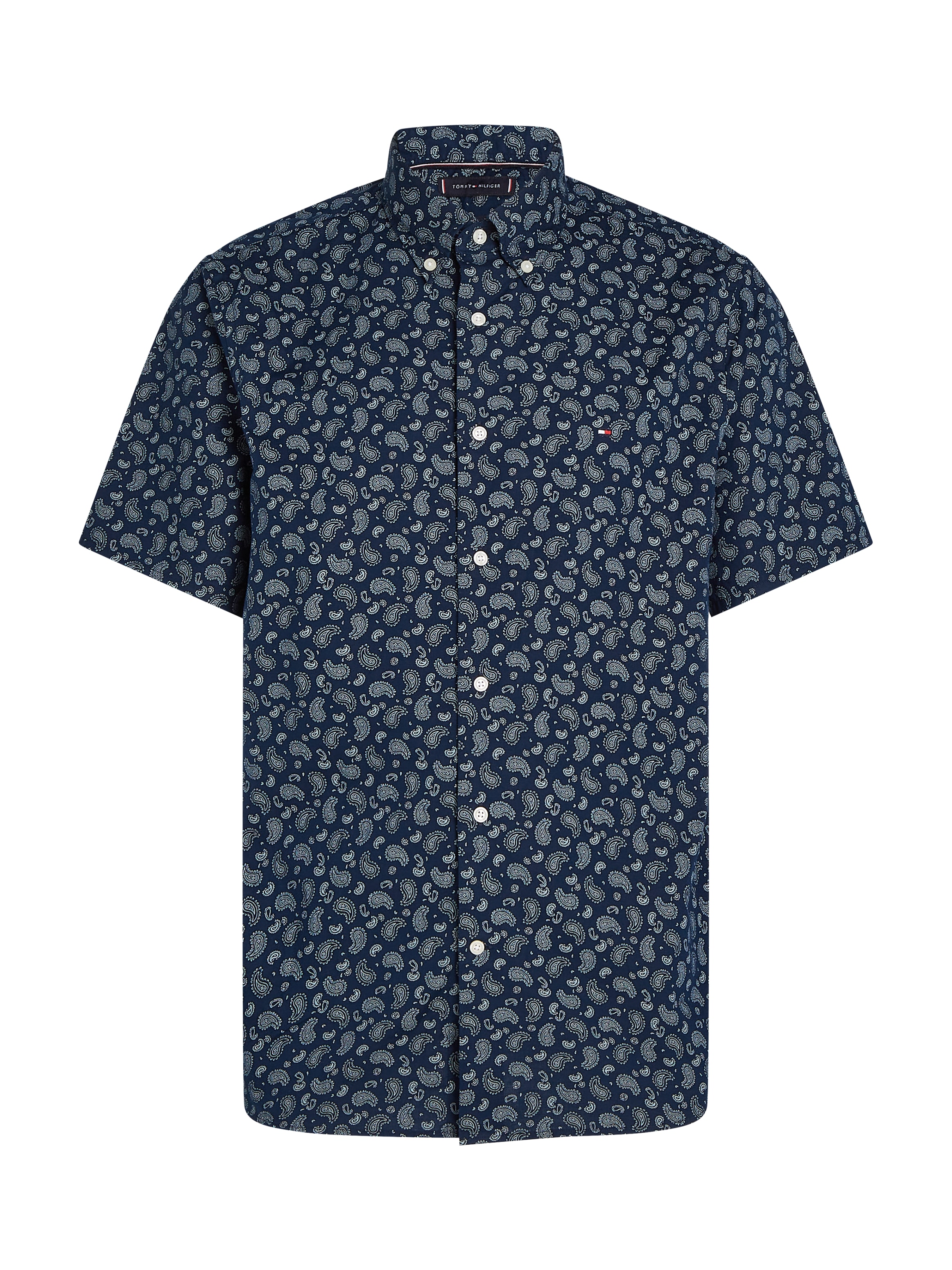 Tommy Hilfiger Kurzarmhemd »COTTON LINEN PAISLEY RF SS SHIRT«