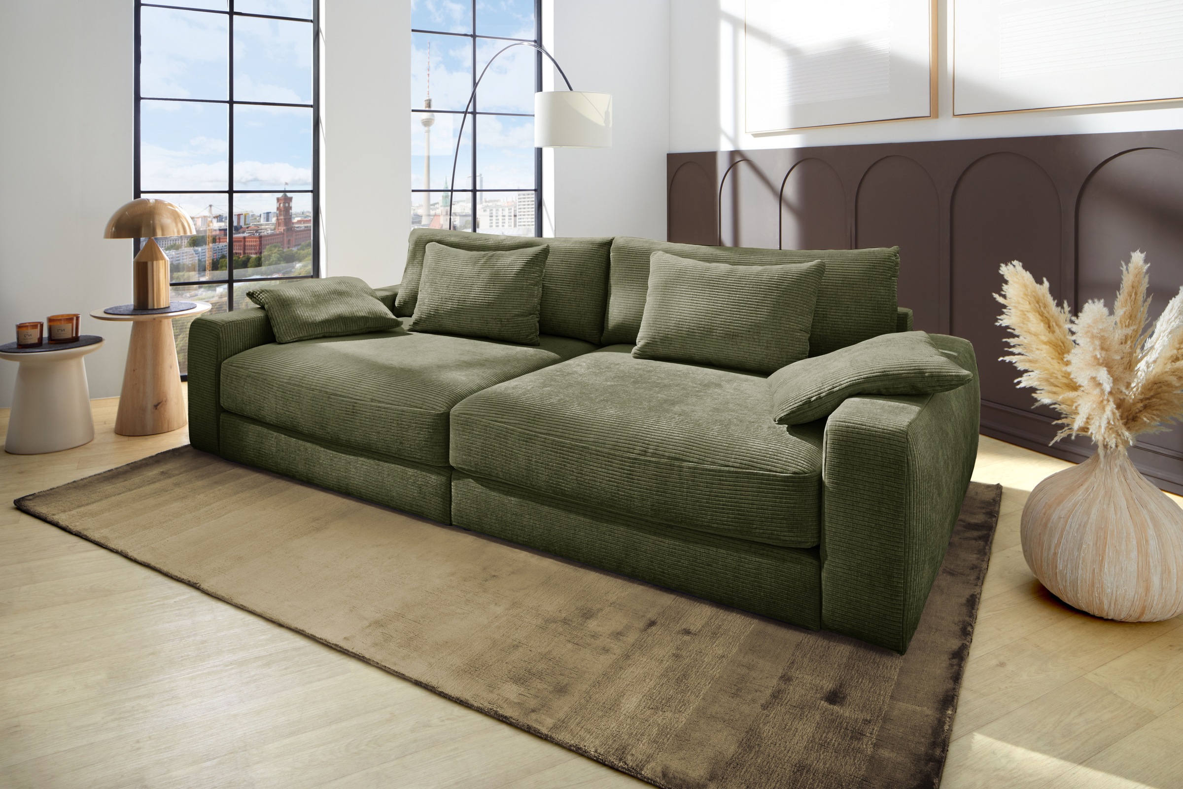 Jockenhöfer Gruppe Big-Sofa "Milano XXL, B: 290 cm" mit Zierkissen, Relaxfl günstig online kaufen