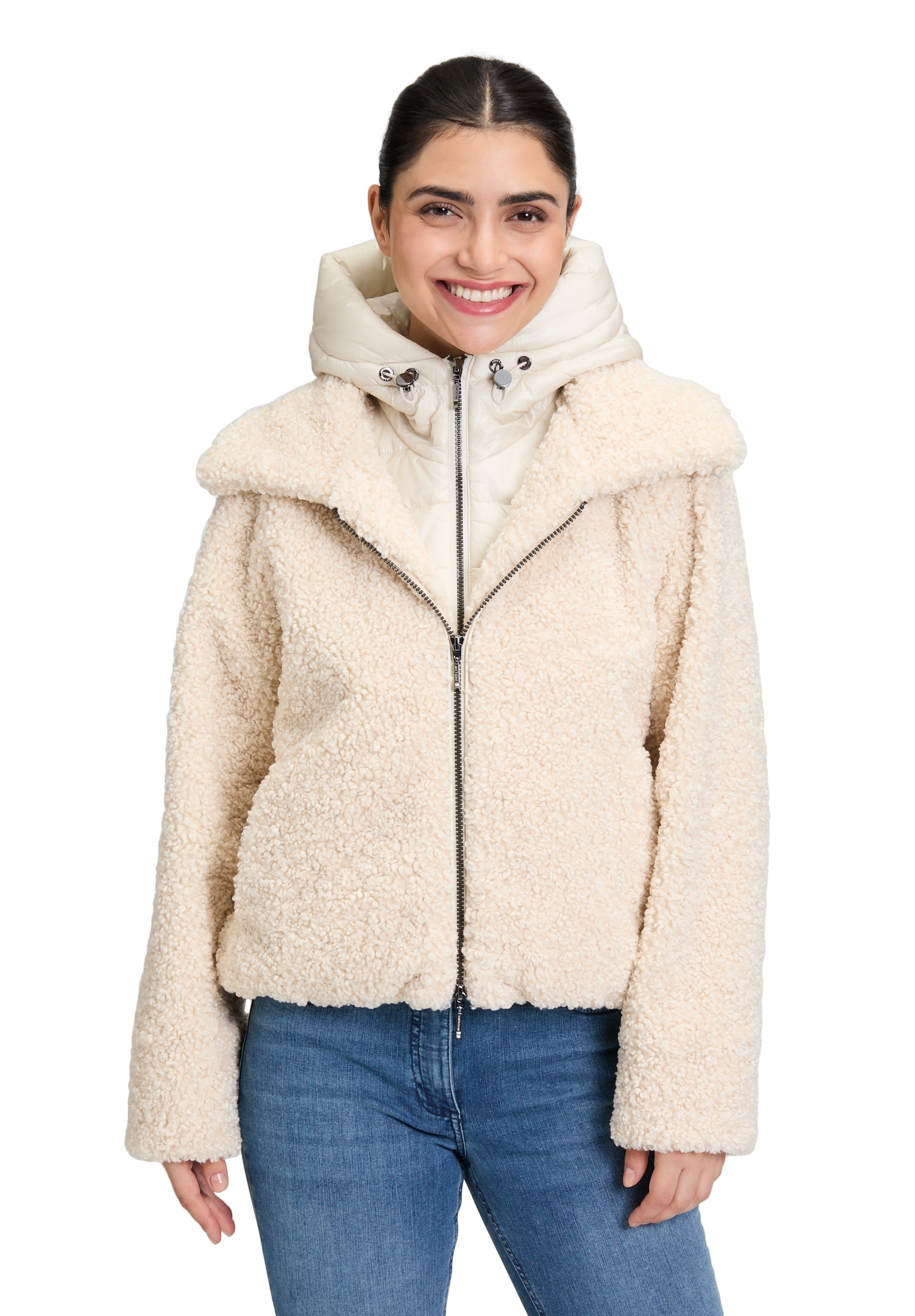 Amber & June Plüschjacke "Amber & June Damen Plüschjacke mit abnehmbarem We günstig online kaufen