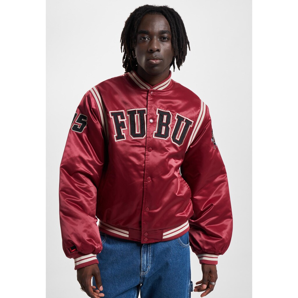 Fubu Bomberjacke »Fubu Herren FM233-001-2 FUBU College Satin Varsity Jacket«, (1 St.), ohne Kapuze