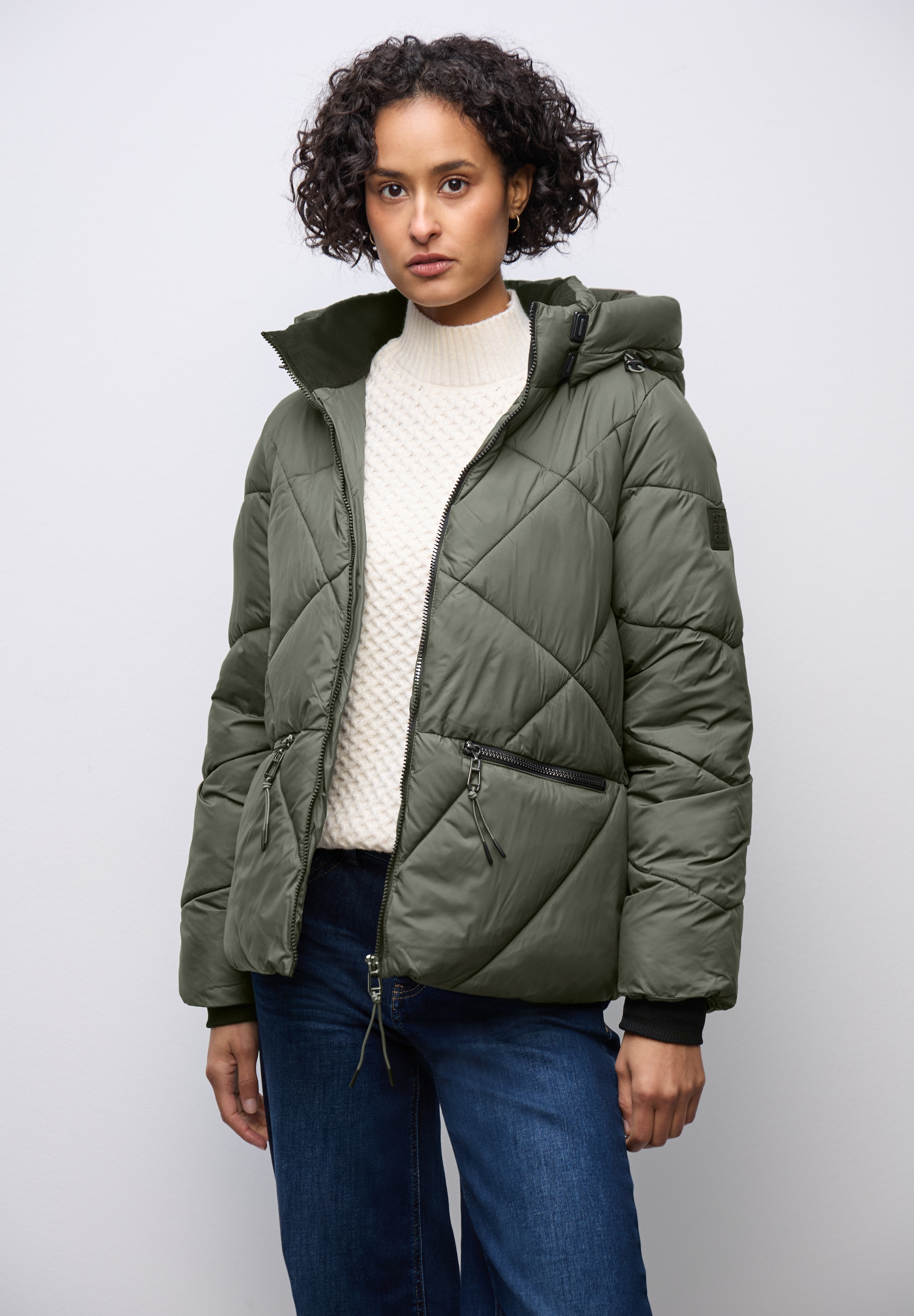 STREET ONE Steppjacke mit Kapuze mit Kapuze mit Tunnelzugband günstig online kaufen