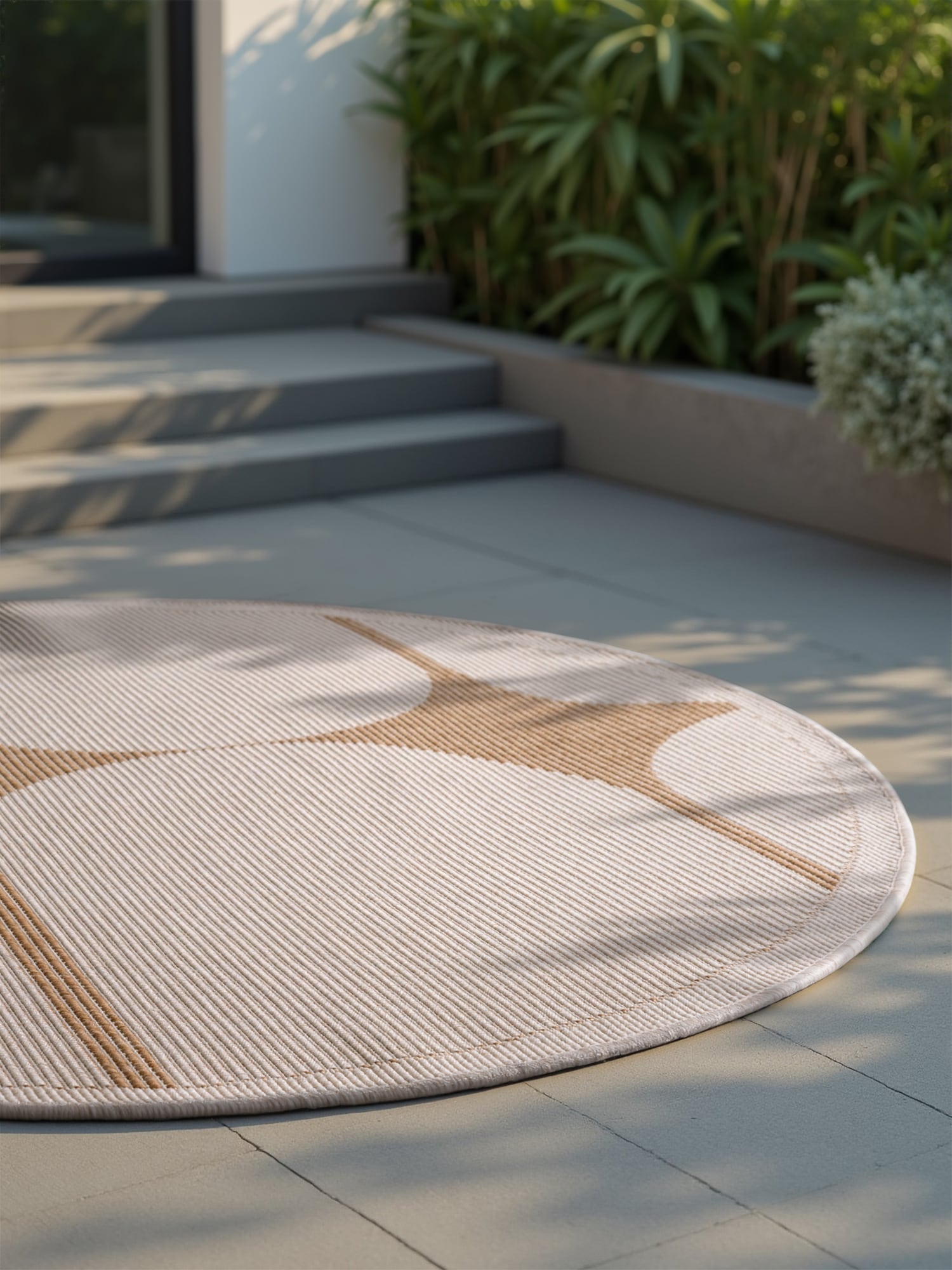 NORTHRUGS Outdoorteppich »Bowen Wendeteppich«, rund, 5 mm Höhe, In und Outdoor, Flachgewebe, wetterfest, pflegeleicht, robust
