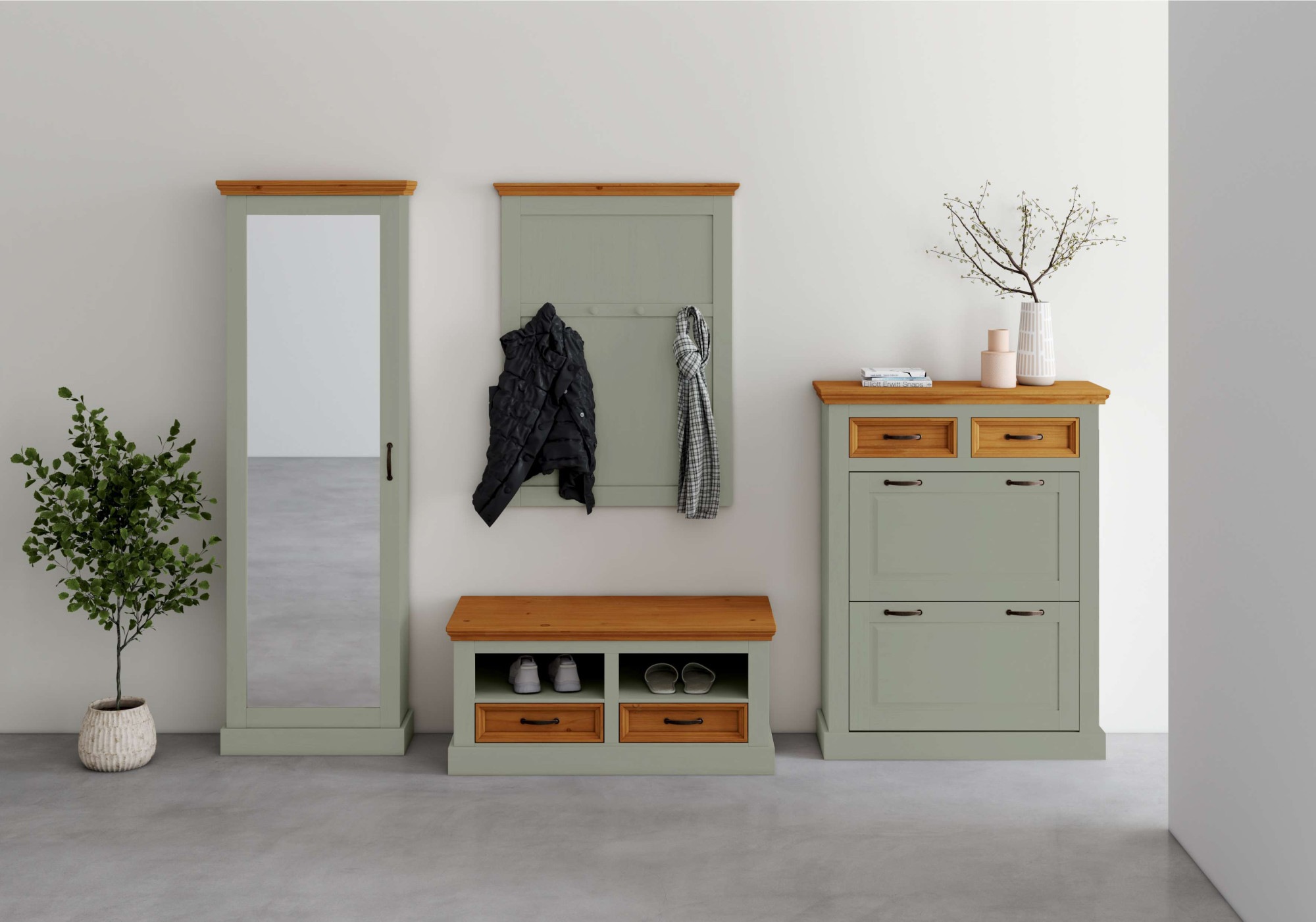 Home affaire Schuhschrank »Selma«, mit Spiegeltür u. 6 Schuhreihen, Breite 60 cm, Höhe 180 cm