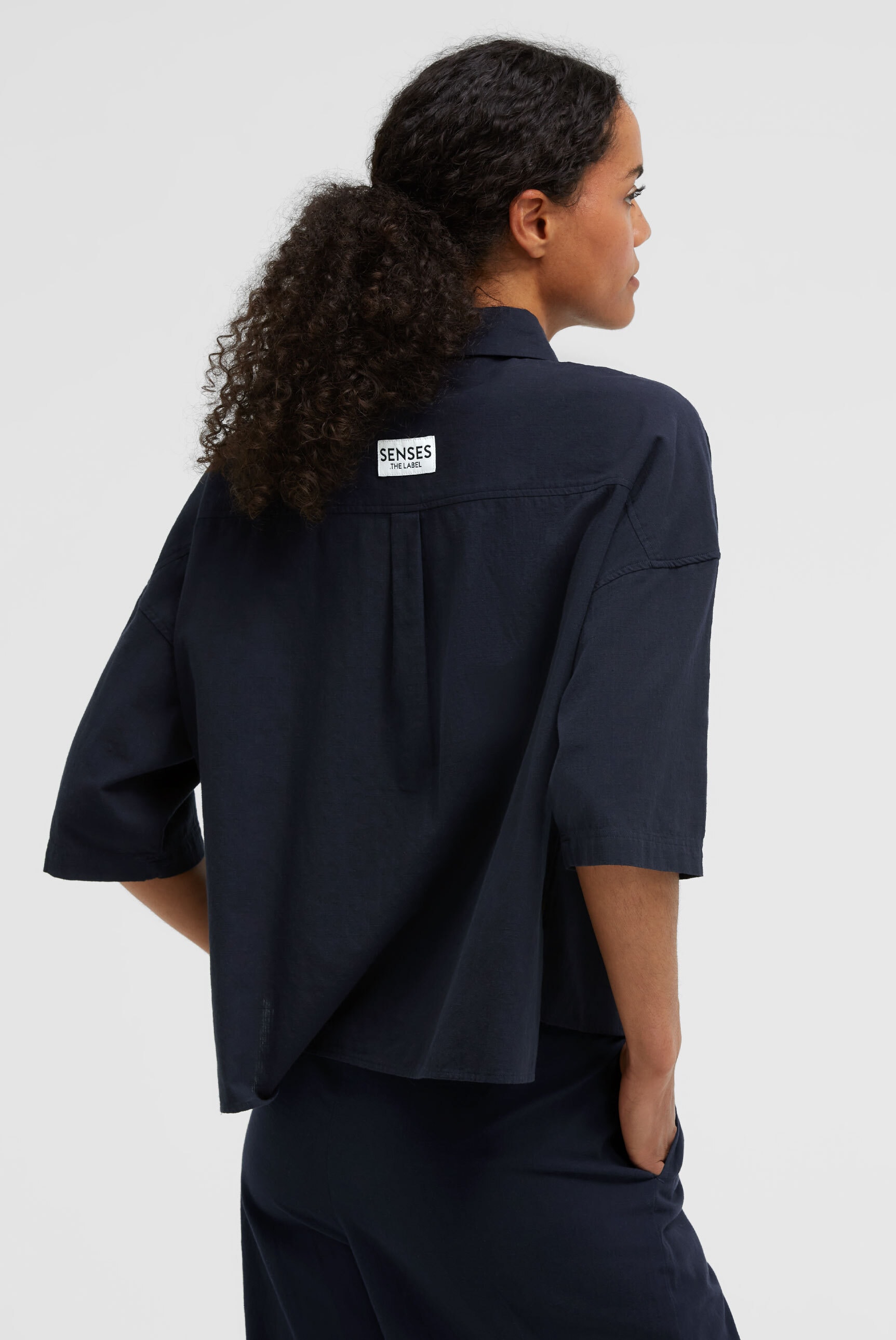 SENSES.THE LABEL Kurzarmbluse mit Brusttasche