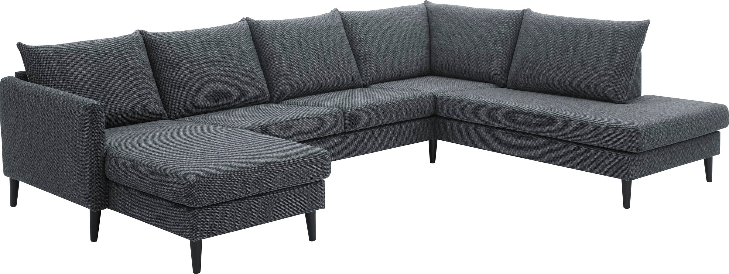 ATLANTIC home collection Wohnlandschaft »Rekvik U-Form« mit Wellenunterfederung, mit Massivholzfüßen