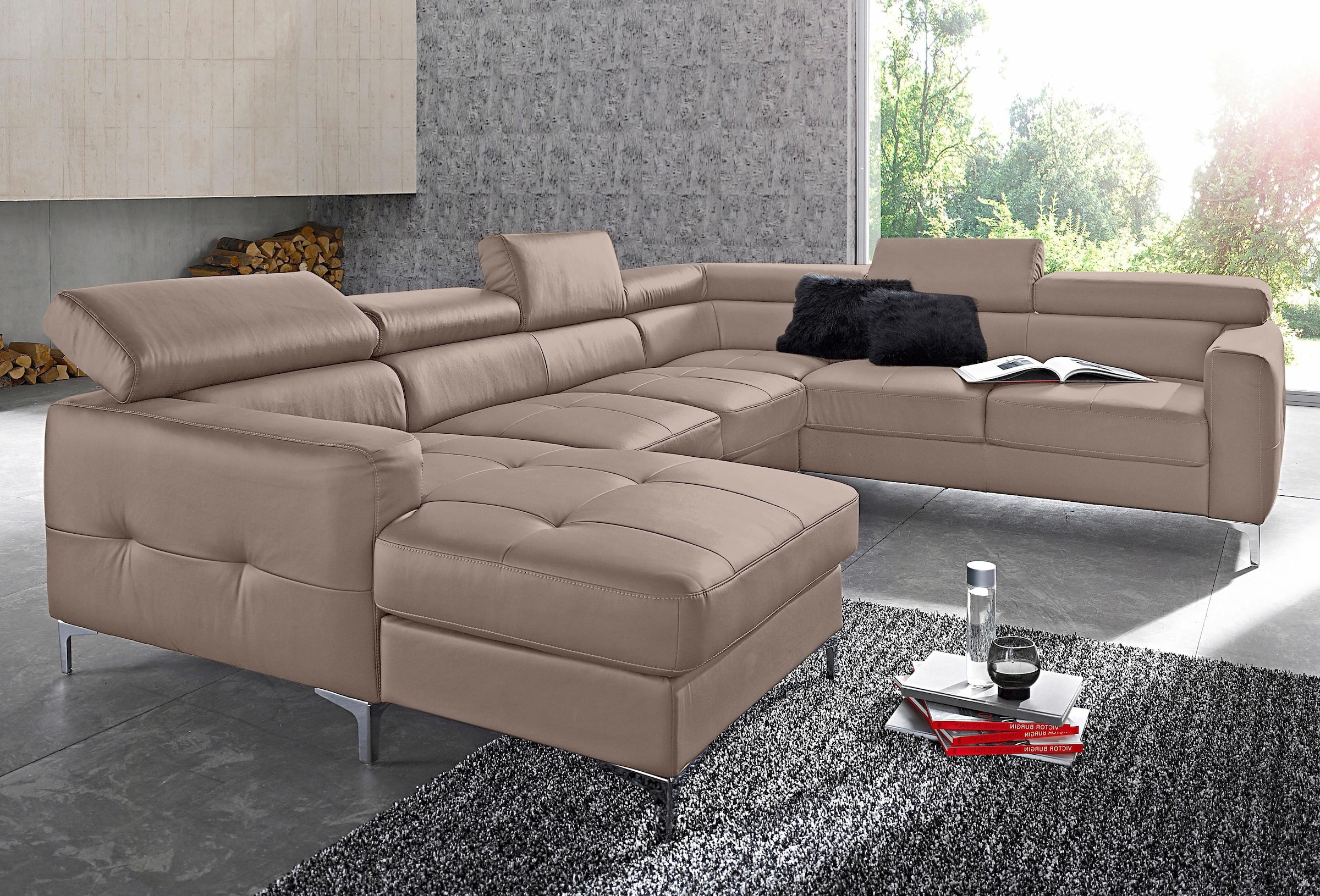 COTTA Polstergarnitur "Sammy U-Form", (Set, Tiefe der Recamiere 169 cm), Se günstig online kaufen