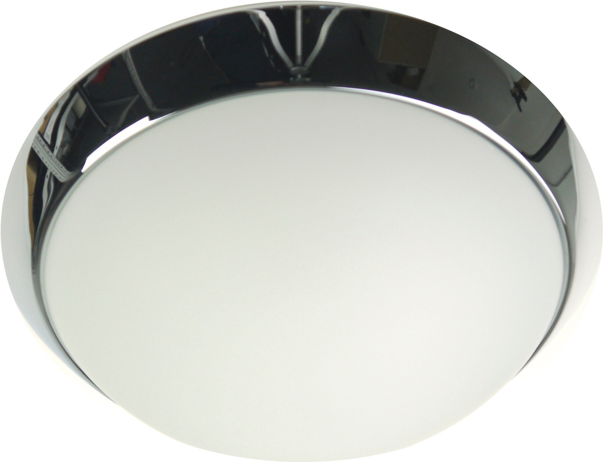 NIERMANN Deckenleuchte "Opal matt, Dekorring Chrom, HF Sensor", grau (chrom), 2, Ø 40cm, 1 Stk., Leuchten, Deckenleuchte