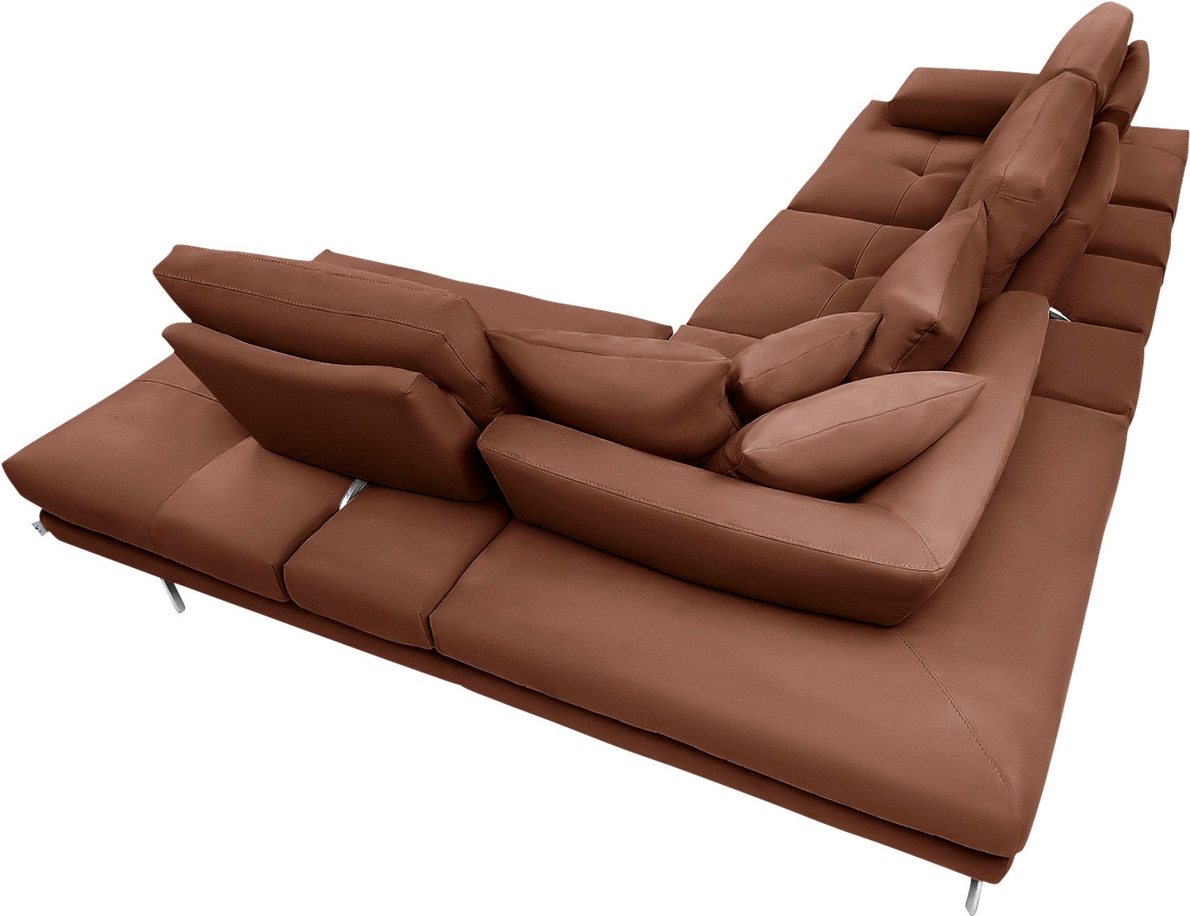 CALIA ITALIA Ecksofa »Toby Wing, L-Form, Designsofa mit sensationellem Sitzkomfort«, Sitztiefenverstell.,wahlw. mit Kissen-Set, Füße chrom glänzend