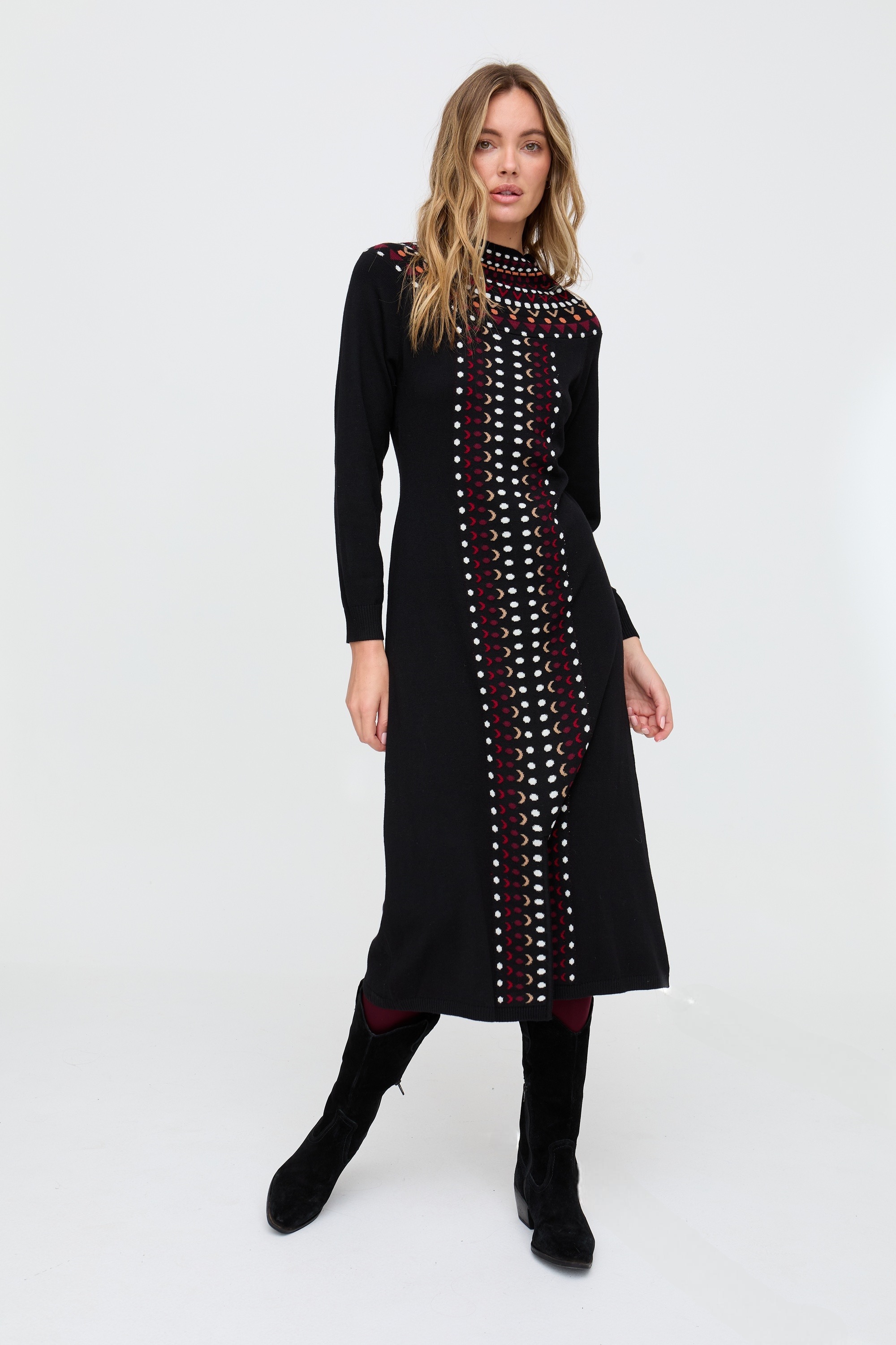 RAFFYA Midikleid »Jethro Geometric Printed Maxi Dress Damen«