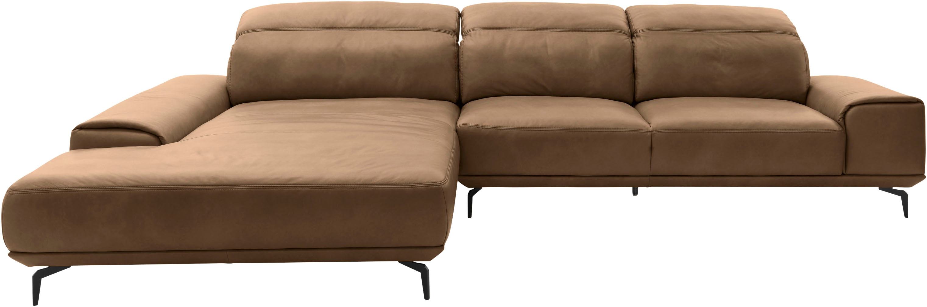 Wohnlandschaft MUSTERRING, B:342cm T:207cm, beige, Sofas, "MR 2490", Fuß Schwarz, Sitzhöhe 46cm, wahlweise mit Funktionen, Maße 342x207 cm