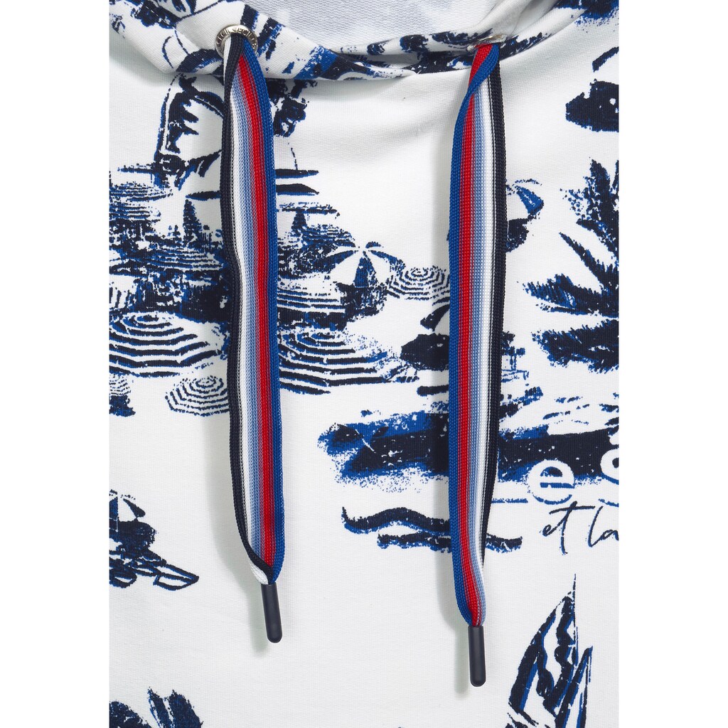 Damenmode Shirts & Sweatshirts Cecil Sweatshirt, mit kontrastfarbigen Tunnelzugbändern weiß-blau-gestreift Damenmode Shirts & Sweatshirts Cecil Sweatshirt, mit kontrastfarbigen Tunnelzugbändern weiß-blau-gestreift