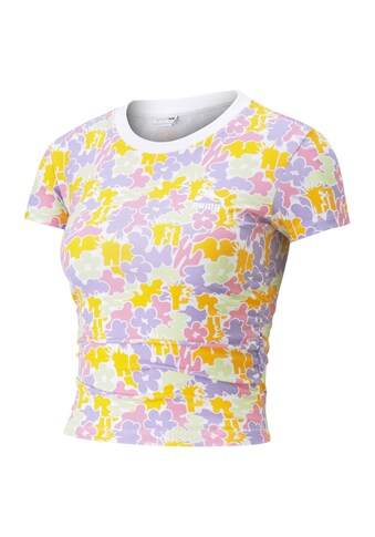 PUMA T-Shirt »Crop-Top T-Shirt mit durchgehendem Print und Raffung Damen« kaufen