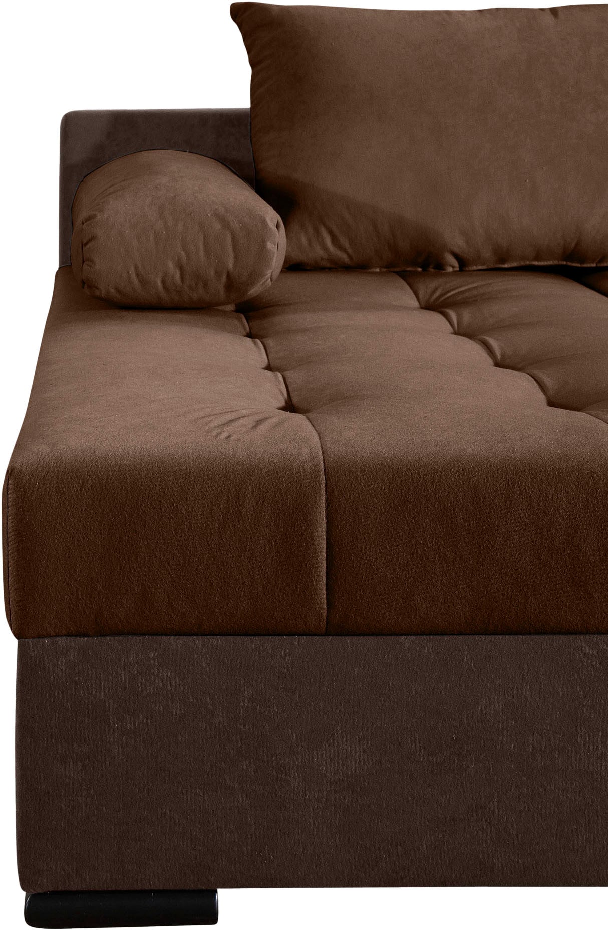 COLLECTION AB Wohnlandschaft »Josy U-Form, Breite 269 cm, Flachgewebe, Struktur, Cord & Cord/Mix«, (Cord-/Mix), inkl. Bettfunktion, Bettkasten, mit 3 gleich großen Rückenkissen
