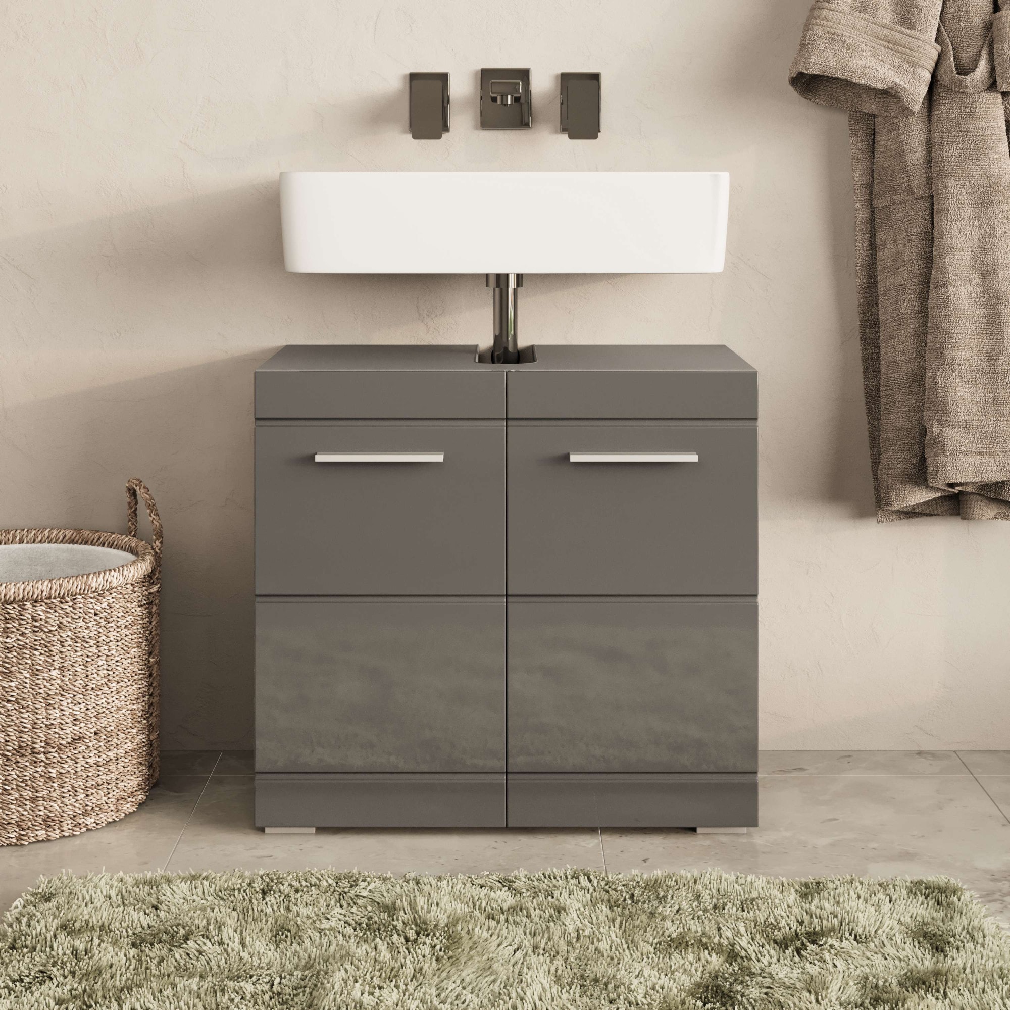 OTTO home Waschbeckenunterschrank »Föhr« minimalistisch, zeitlos, hochglänzend
