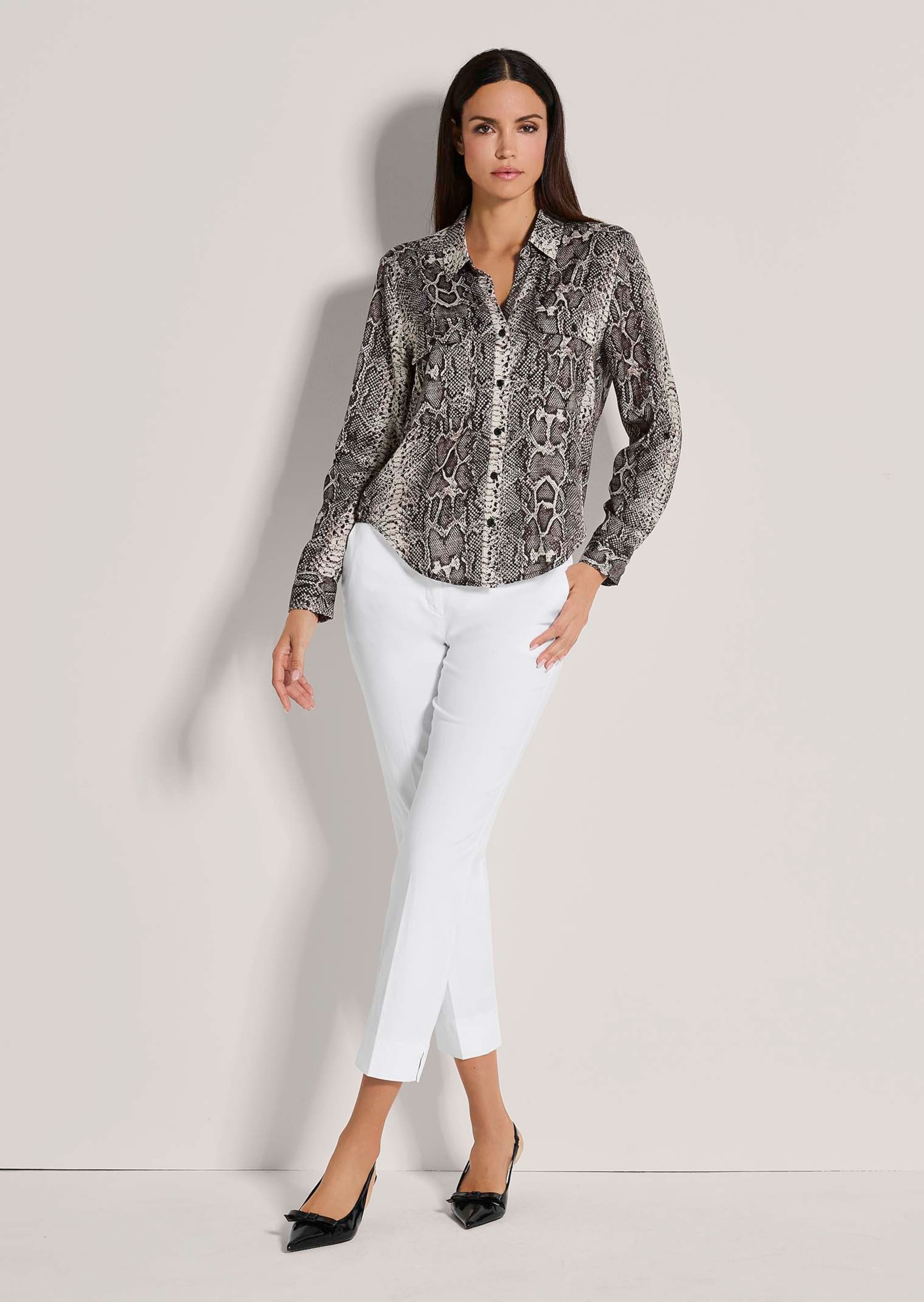 MADELEINE Hemdbluse »Bluse Lange Hemdbluse mit Unikat-Print«