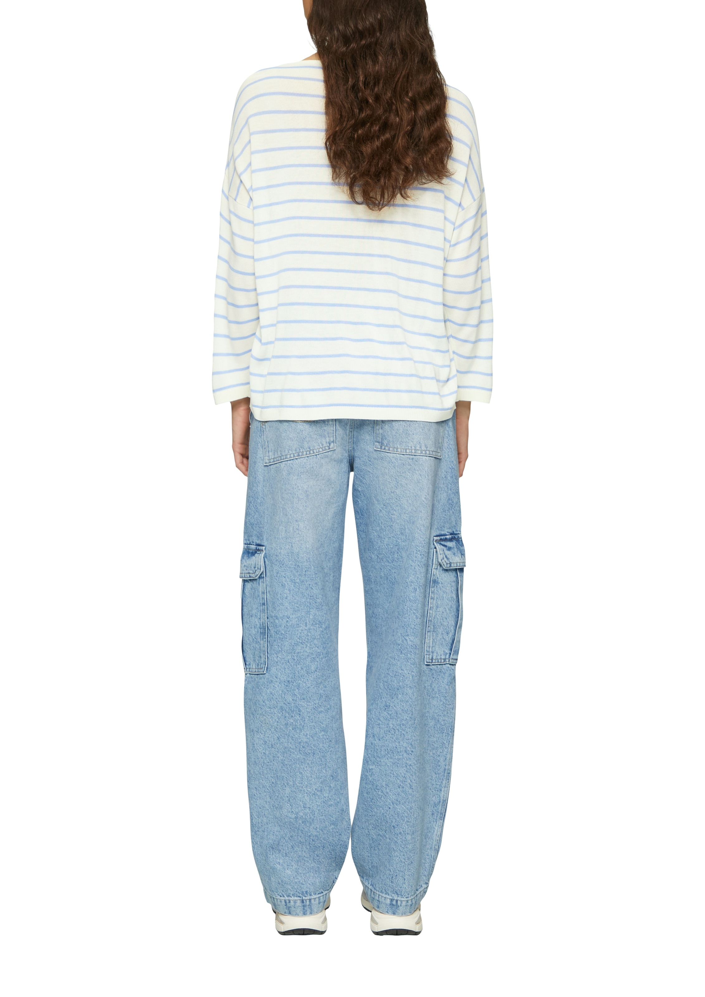 QS 3/4 Arm-Pullover, mit Streifenmuster