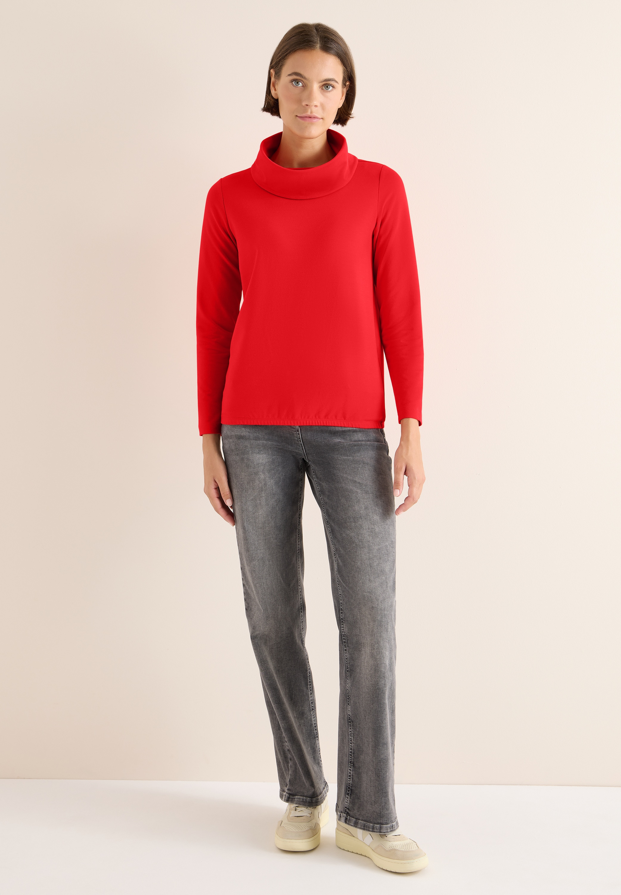 Cecil Langarmshirt aus softem Materialmix