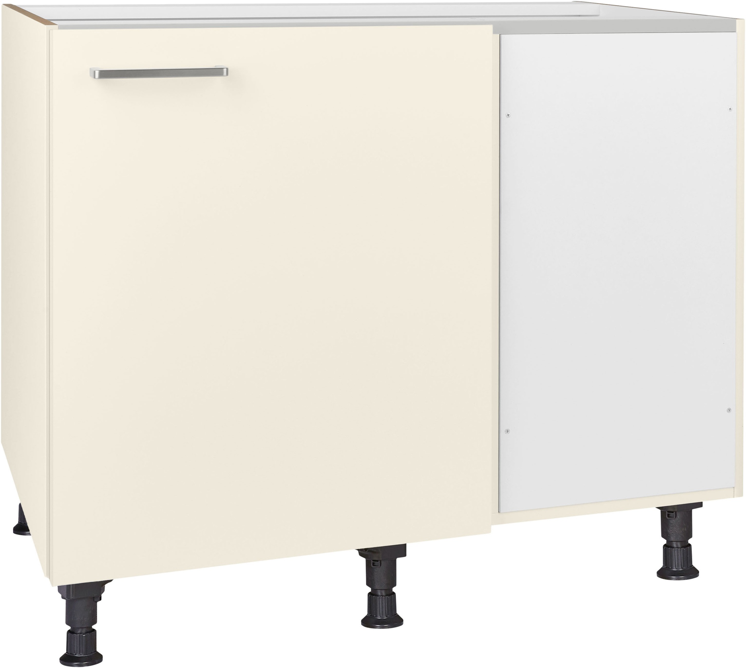 Eckunterschrank NOBILIA, B:100cm H:87cm T:58,3cmfront: lacklaminat magnolia supermatt, korpus: magnolia matt, Küche, Schränke, ""Touch",