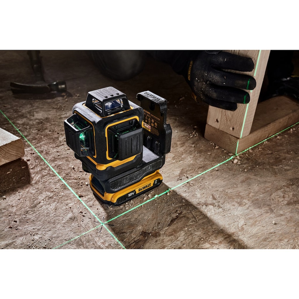 DeWalt Linienlaser »DCLE34031N-XJ Akku-Linienlaser, grün, 3x360°, 18V«, (Basisversion (ohne Akku und Netzteil)