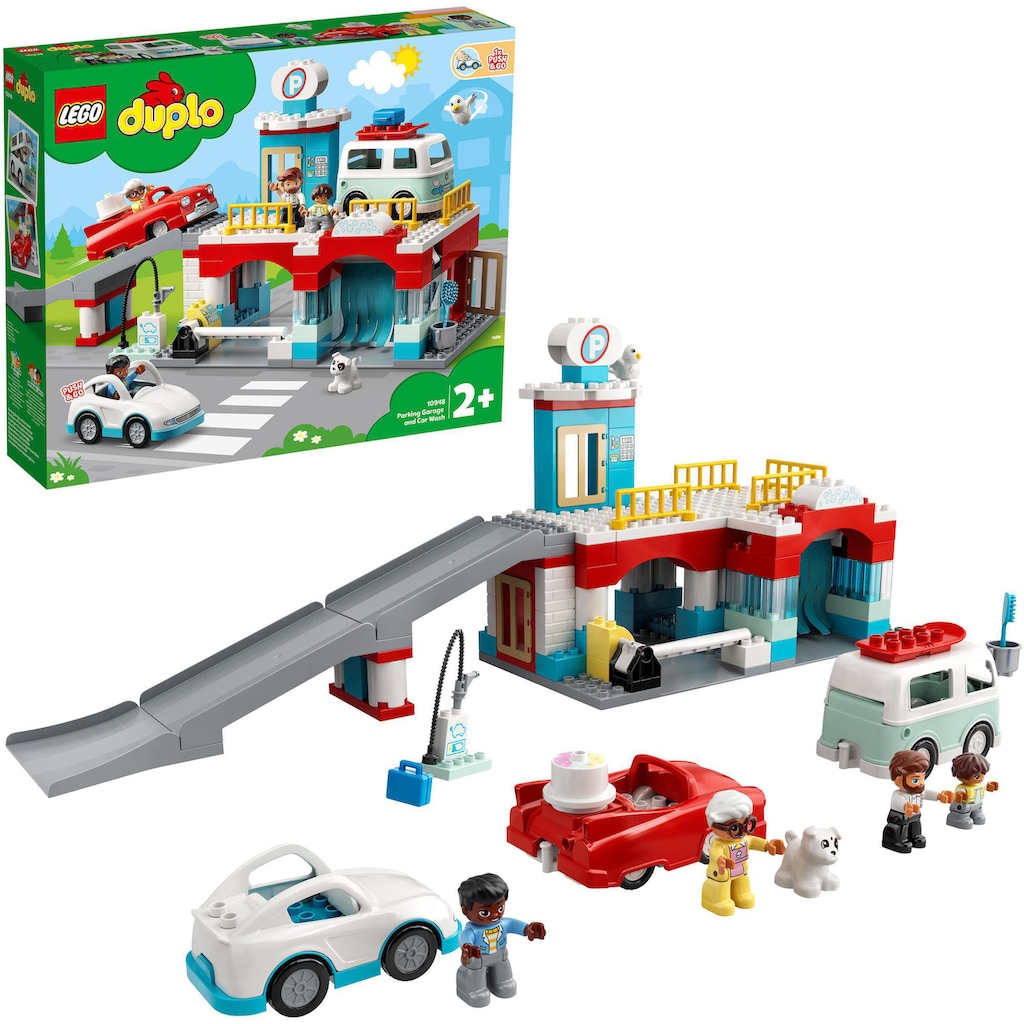 LEGO® Konstruktionsspielsteine »Parkhaus mit Autowaschanlage (10948), LEGO® DUPLO® Town«, (112 St.)