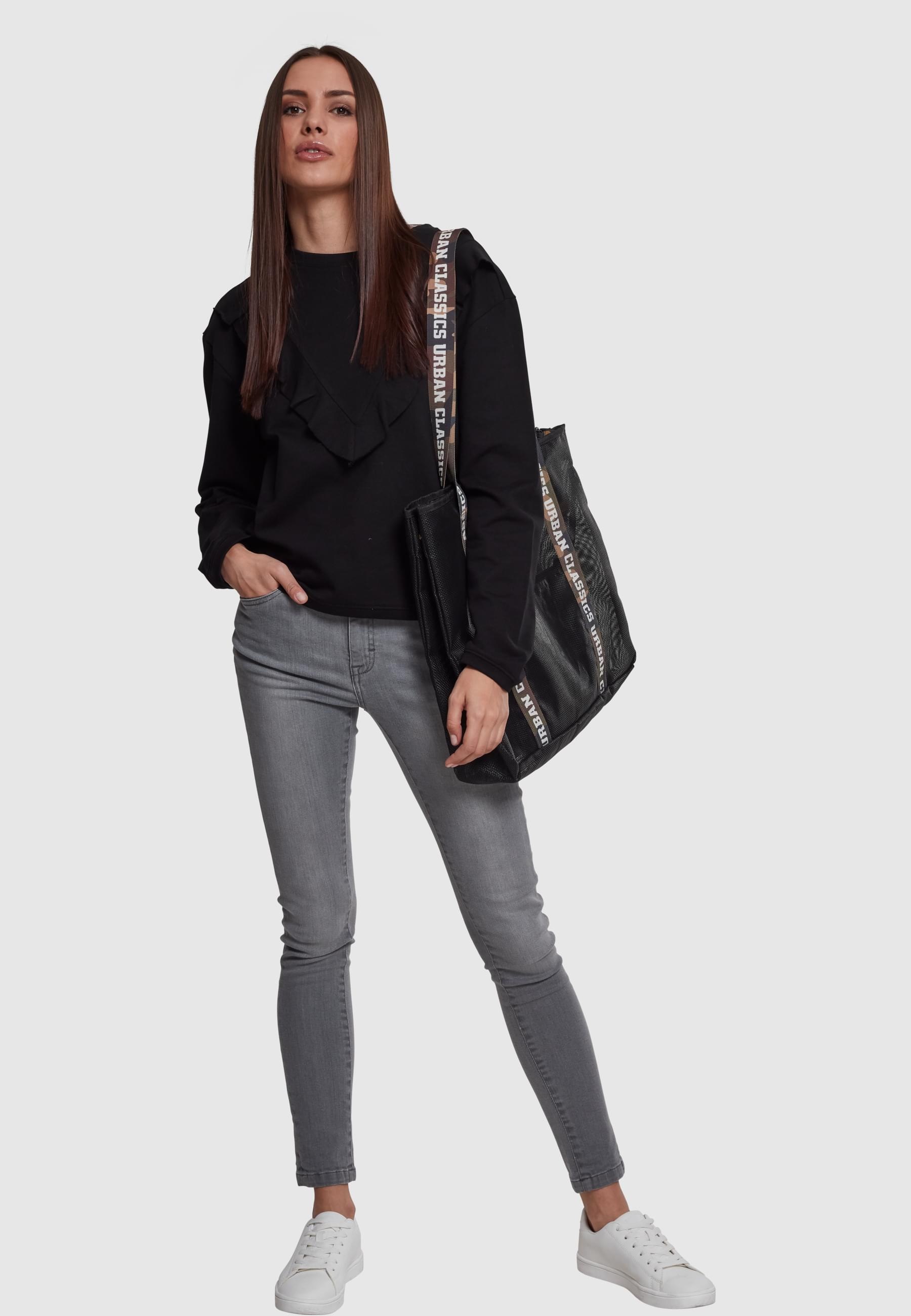 URBAN CLASSICS Sweatshirt »Urban Classics Damen Ladies Terry Volant Crew«, (1 tlg.)