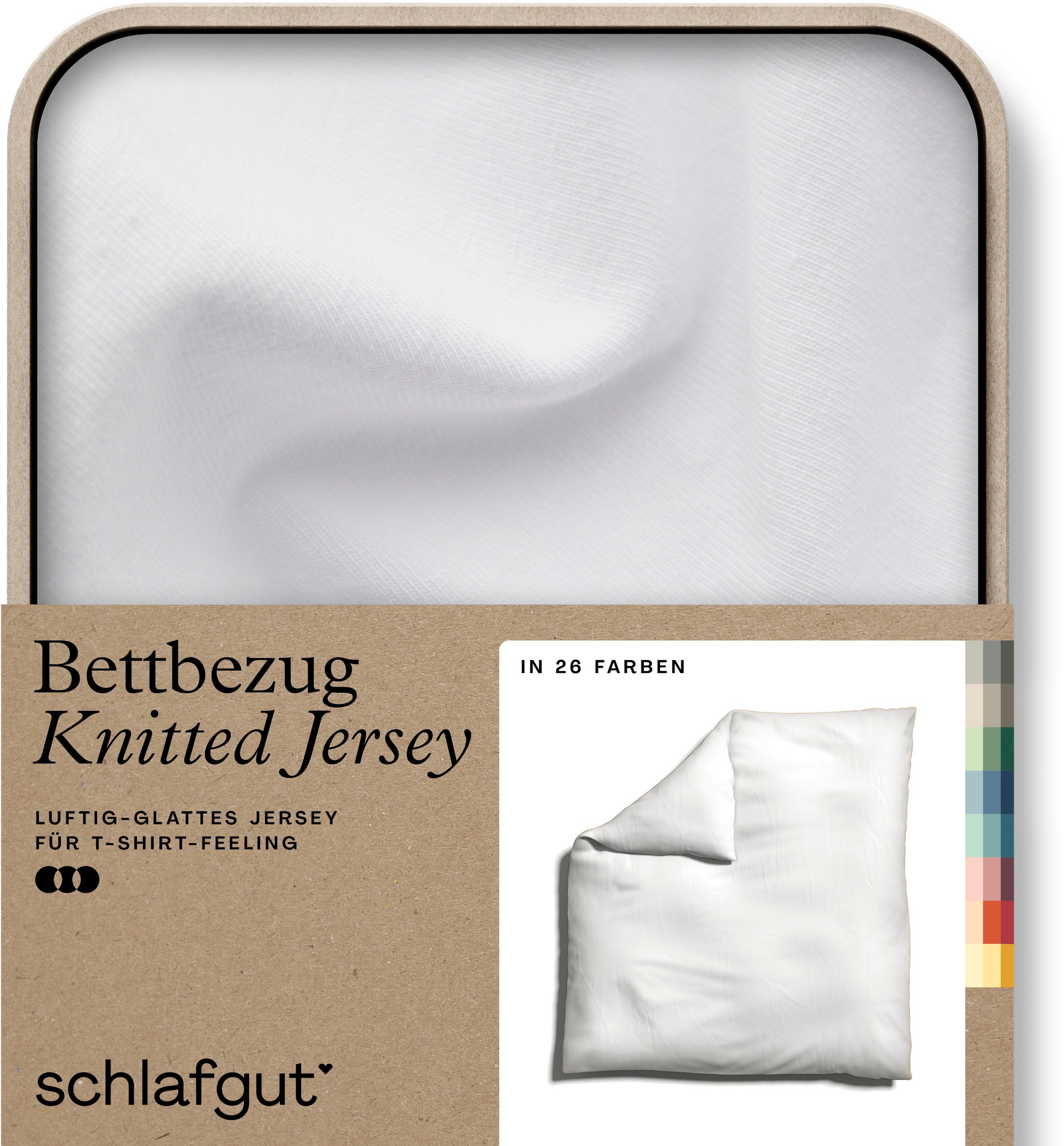 Schlafgut Bettbezug "Knitted Jersey uni, aus Bio-Baumwolle mit Elasthan, Reißverschluss", (1 St.), bügelfrei, Mix & Matc