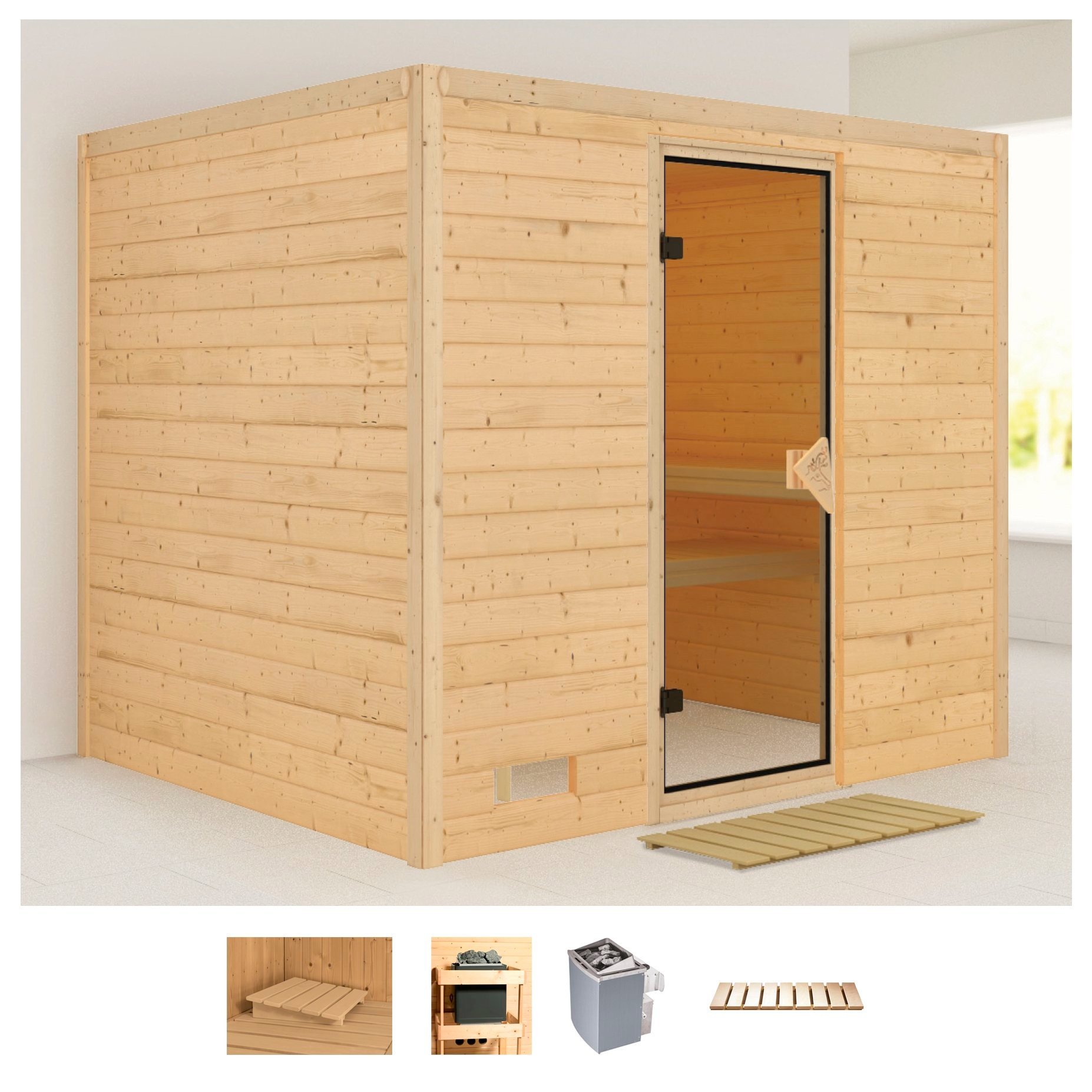 Karibu Pirtis »Soraja« (Set) 9-kW-Ofen su int...
