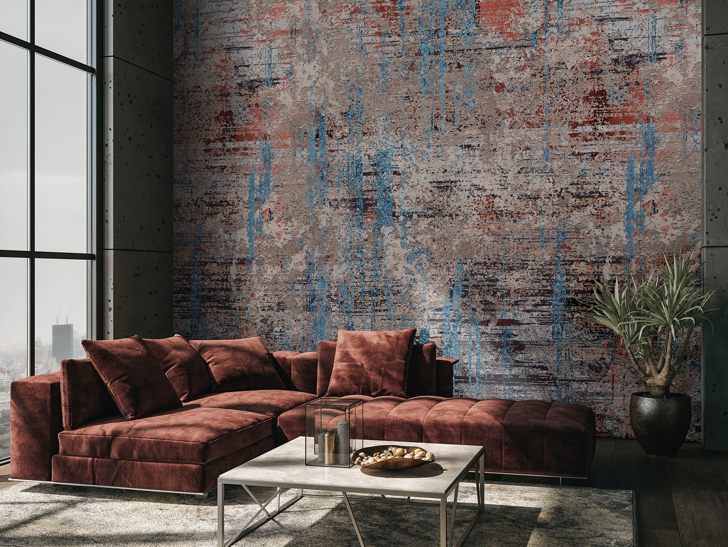 MARBURG Fototapete "Rana", B/L: 2,12mm x 2,7mm, Rollen:, blau, Schlafzimmer, Tapeten, moderne Tapete für Wohnzimmer Schlafzimmer Küche