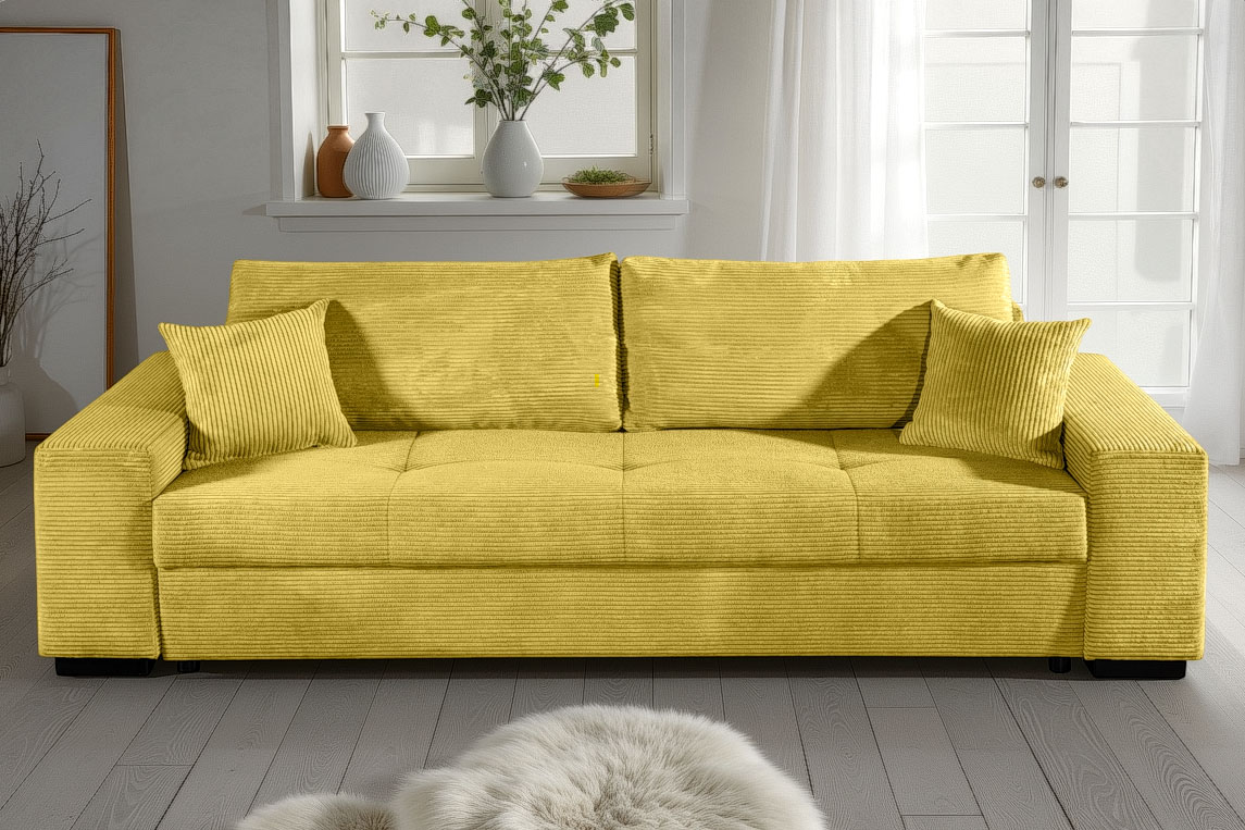 COLLECTION AB Schlafsofa "Kreta, B: 248 cm, Liegefl. 137x195 cm" Schlaffunktion, Bettkasten & 2 Zierkissen, optional mit Topper