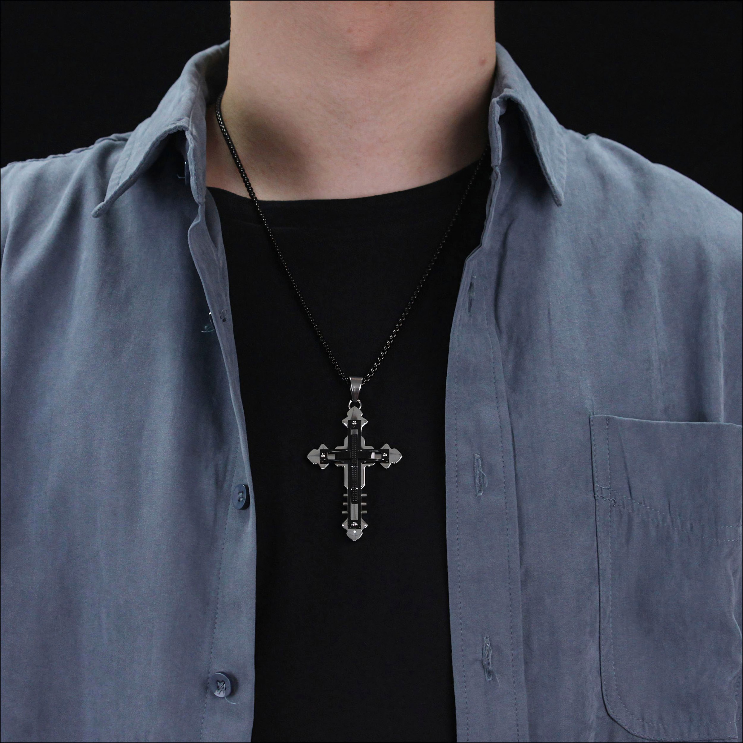 Firetti Kette mit Anhänger »Schmuck Geschenk Edelstahl Halsschmuck Halskette Venezianerkette Kreuz«