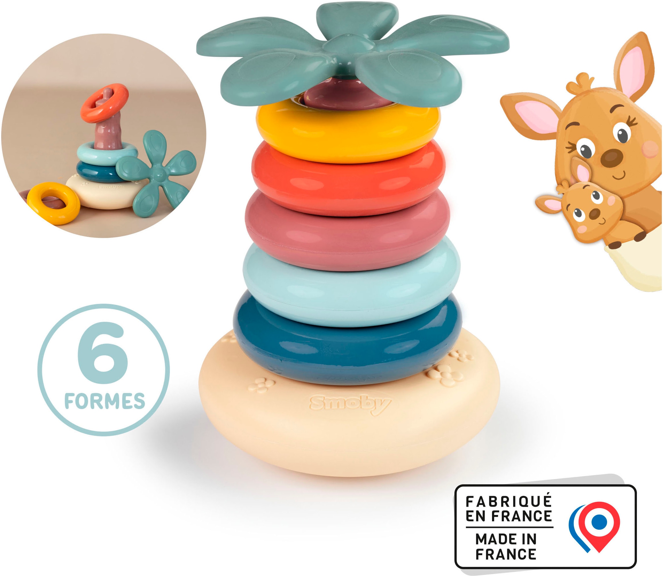 Smoby Steckspielzeug »Little Smoby Stehauf-Ringpyramide«, Made in Europe