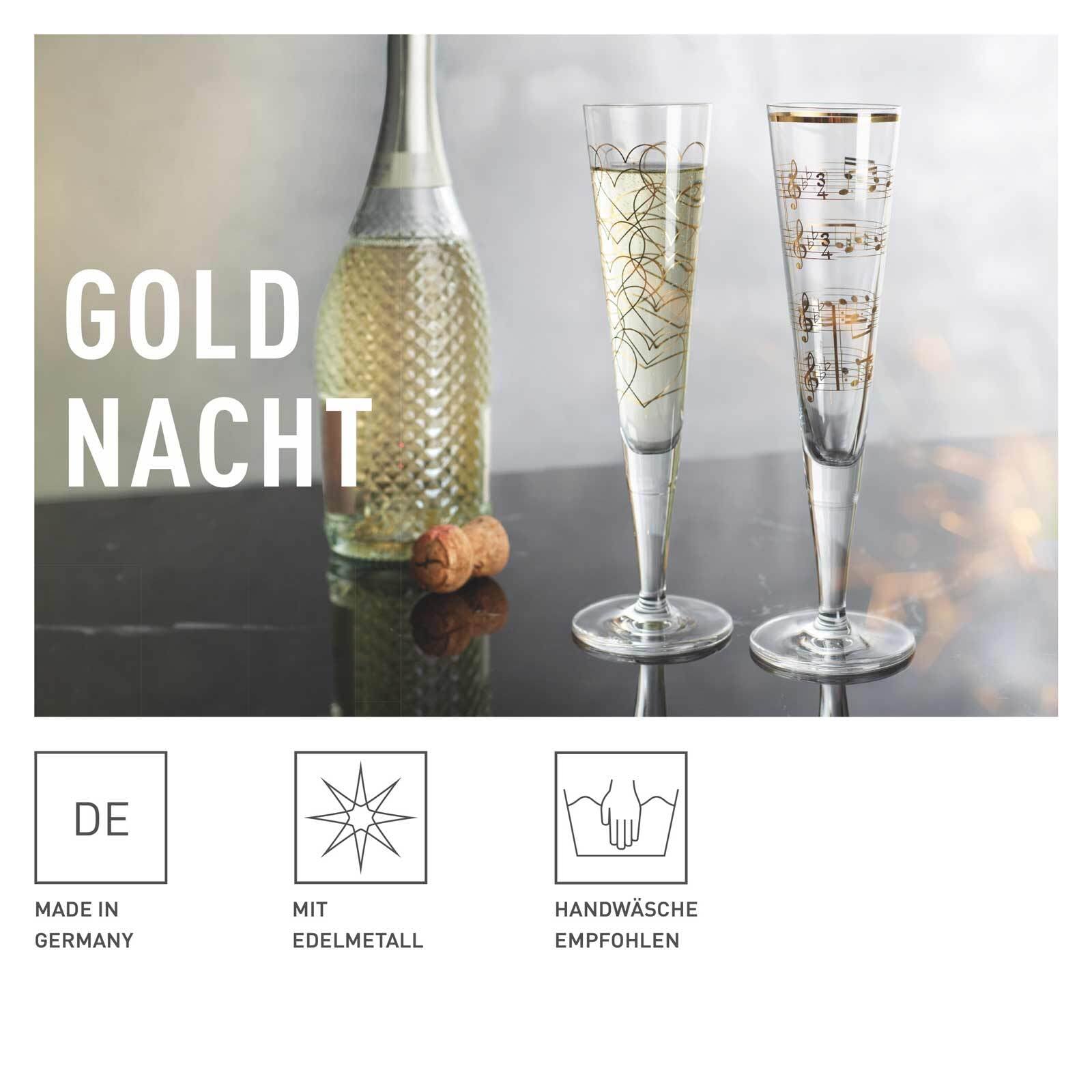 Ritzenhoff Champagnerglas »Champagnergläser Goldnacht 205 ml 2er Set gold«