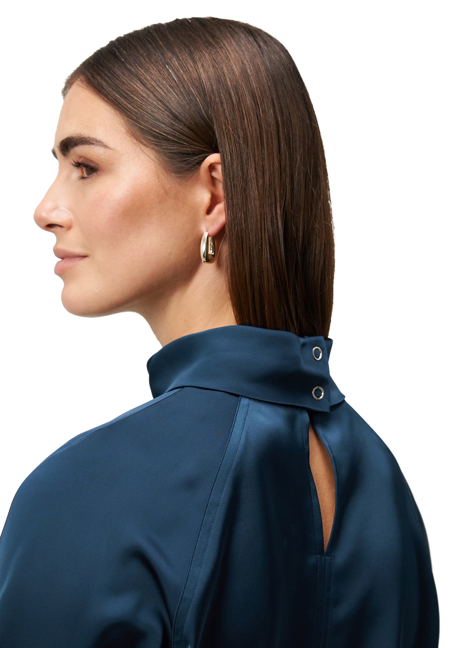 Zero Satinbluse »Damen mit Stehkragen«
