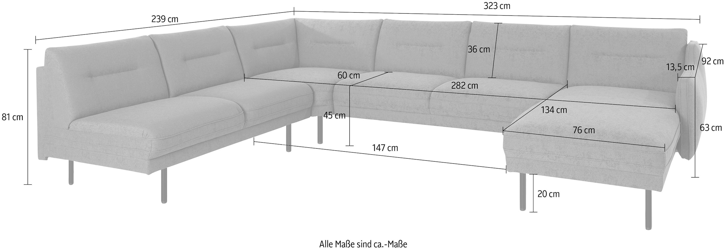 andas Wohnlandschaft »Nordfyn U-Form«, edles Design in 3 Bezugsqualitäten, Design by Morten Georgsen