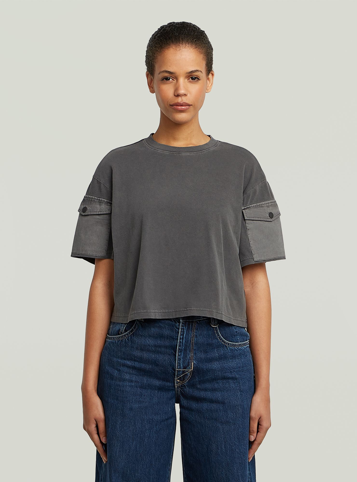 G-STAR "Washed Mix Boxy Cropped T-Shirt"
