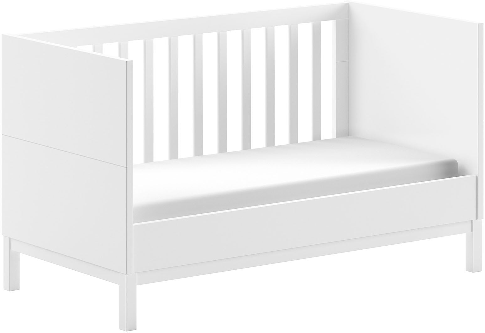 Vipack Babymöbel-Set »Set best. aus Babybett 70/140, Kommode 3 Schubladen, Wickelaufsatz«, (3 tlg.), in gradlinigem Design, pflegeleichte lackierte Oberfläche in Weiß