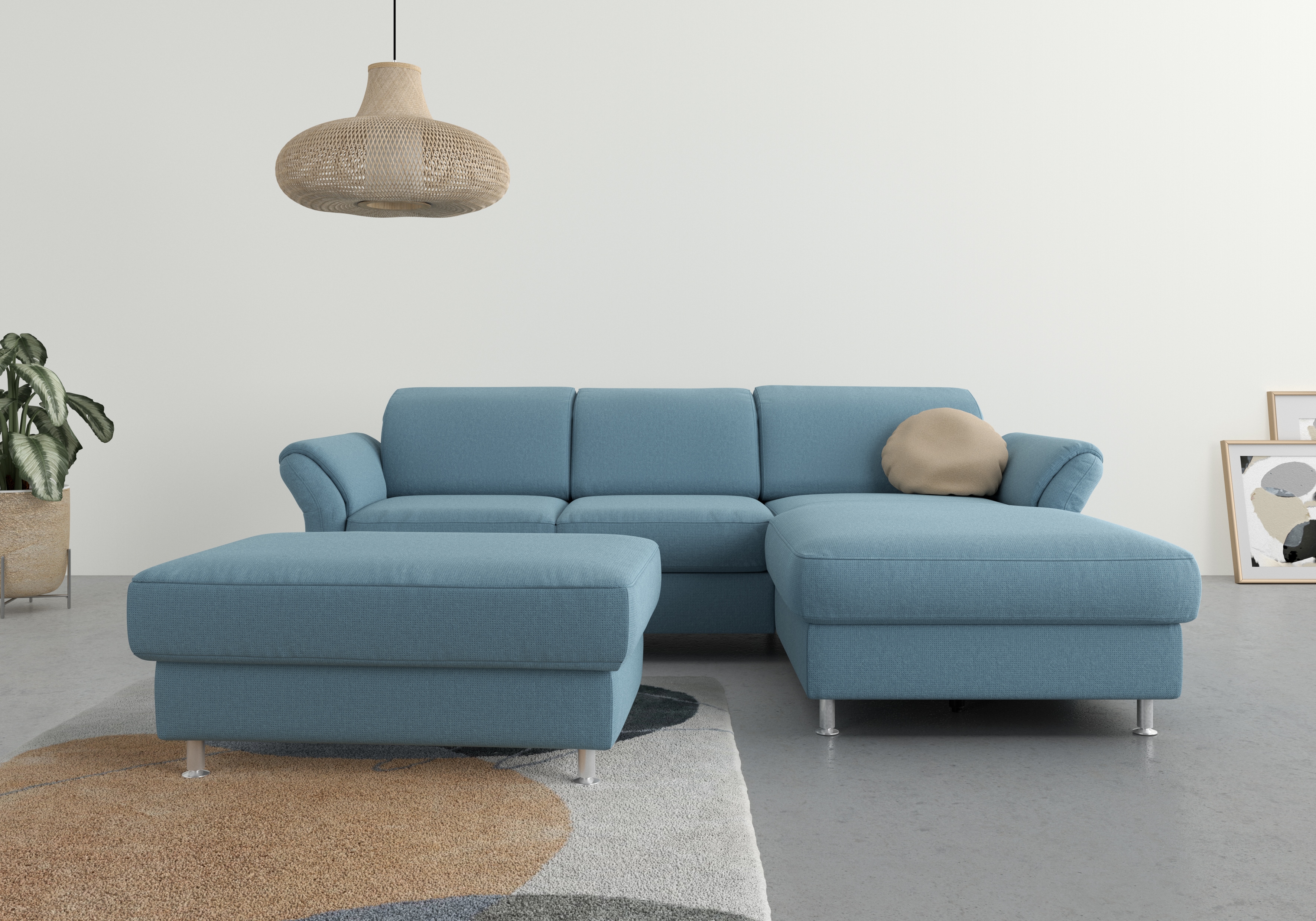 sit&more Ecksofa "Apulia L-Form" wahlweise Schlaffunktion, Bettkasten und Kopf- und Armteilverstellung