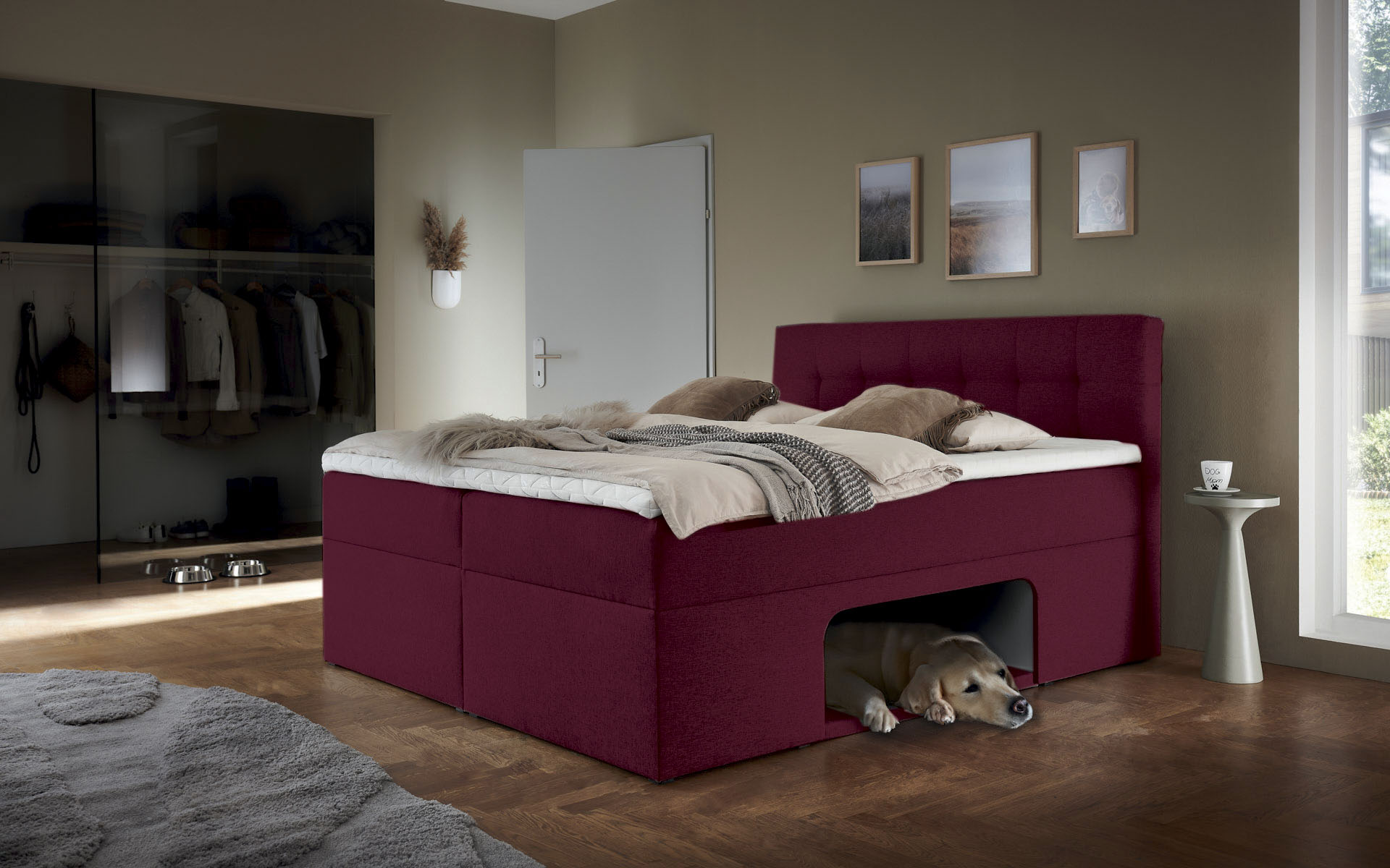 Home affaire Boxbett "Carolin" mit Nische inkl. gepolsterter Unterlage für Haustiere