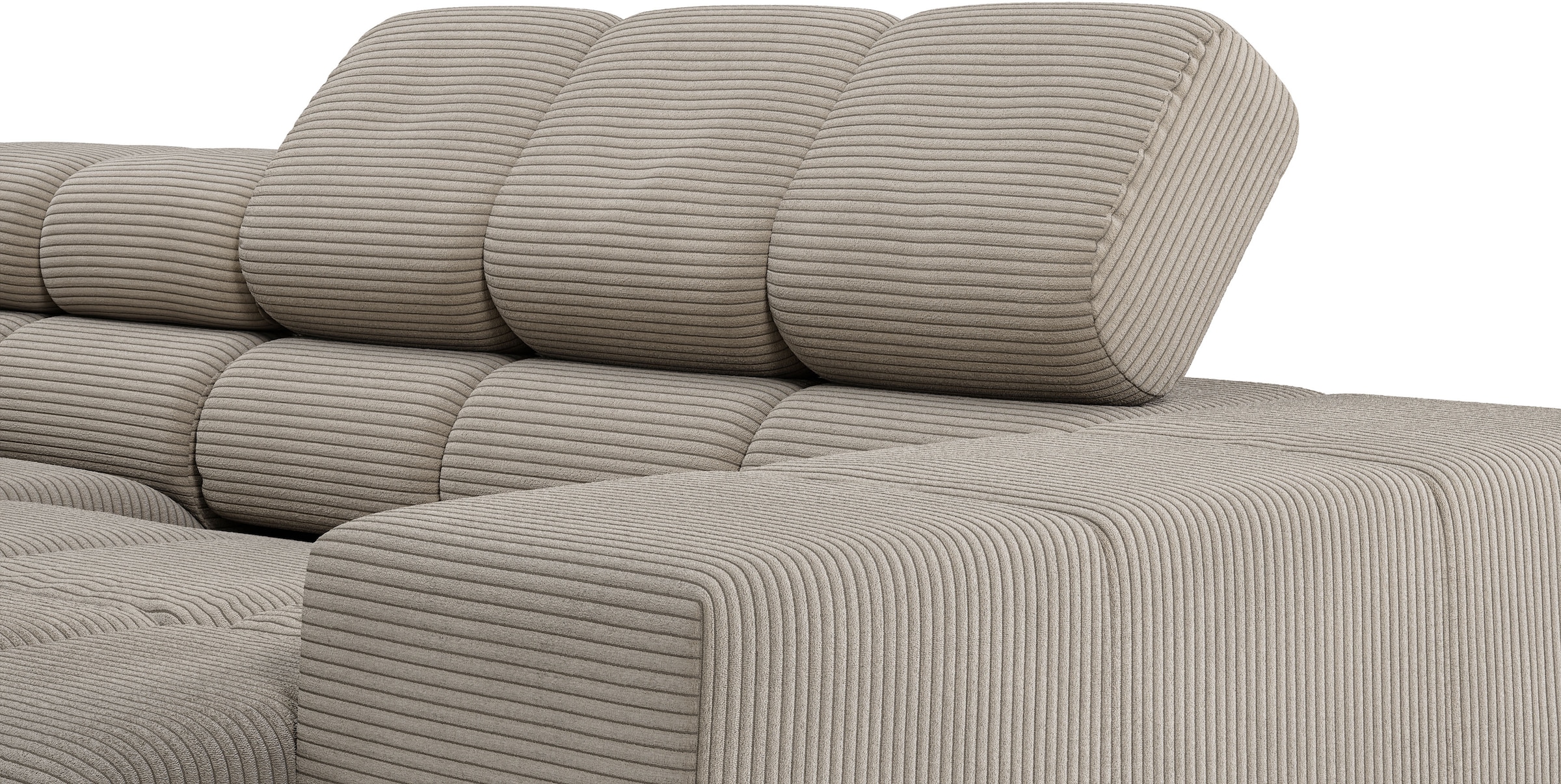INOSIGN Ecksofa »Ancona, incl. Kopfteilverstellung + 3 Zierkissen, L-Form, bequem«, wahlweise motorische Sitztiefenverstellung, B/T(H: 249/215/70 cm