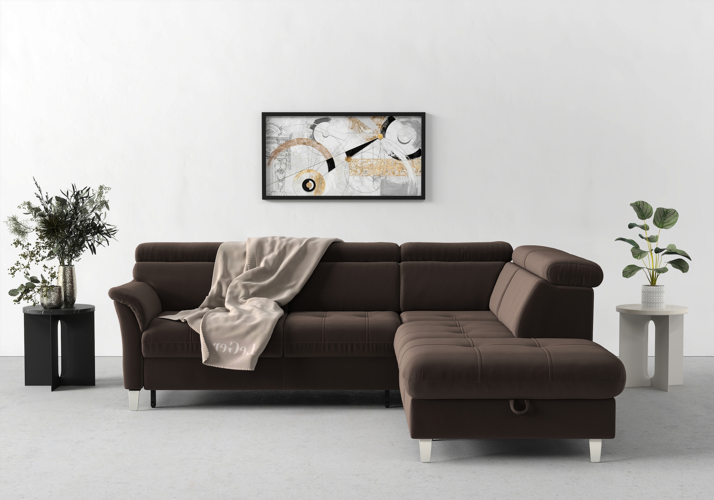 sit&more Ecksofa "Marano L-Form" inklusive Kopfteilverstellung, optional Schlaffunktion & Bettkasten