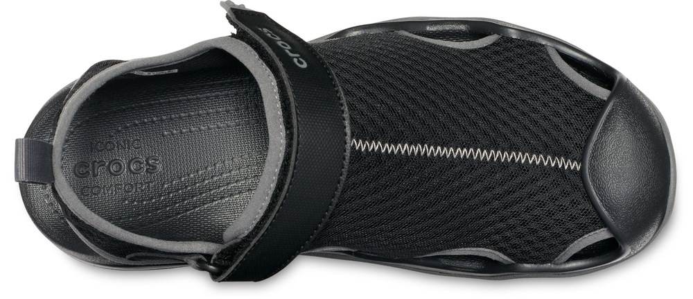 Crocs Sandale »Swiftwater Mesh Deck Sandal«, Badesandale, Sommerschuh mit Klettverschluss