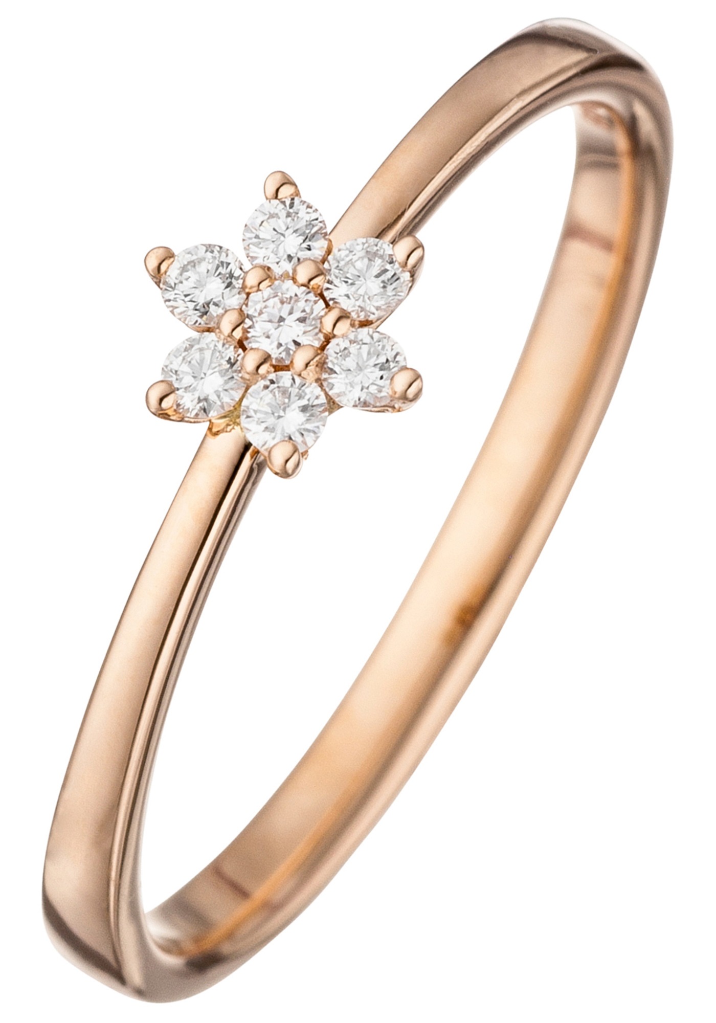 JOBO Diamantring 585 Roségold mit 7 Diamanten
