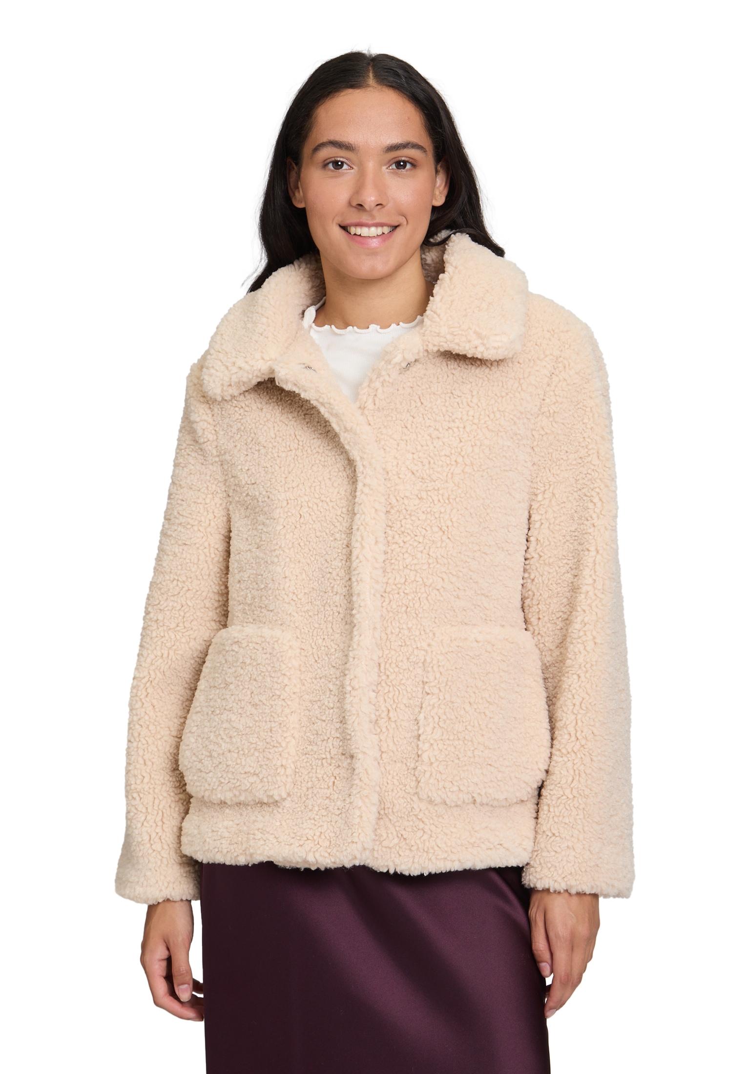 Cartoon Plüschjacke "Damen mit Kragen" günstig online kaufen