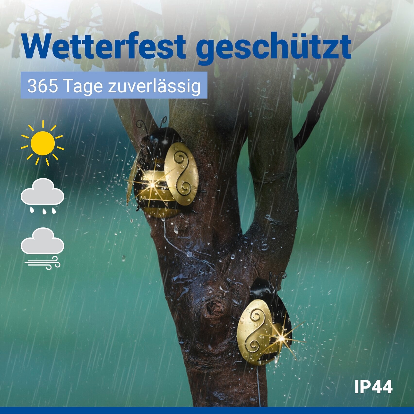 Maximex LED Gartenleuchte »Modell Biene« Warmweiß solarbetriebene Gartendekoration, leuchtet bis zu 10 Stunden