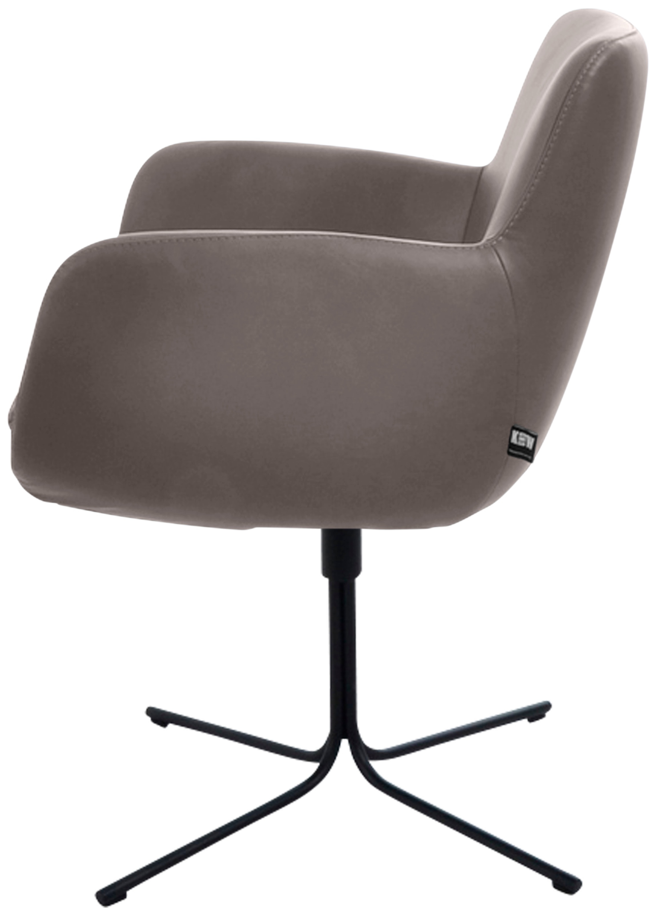 K+W Komfort & Wohnen Drehstuhl »Pego«, Leder CLOUD, filigranem 4-Fuß-Gestell in schwarz