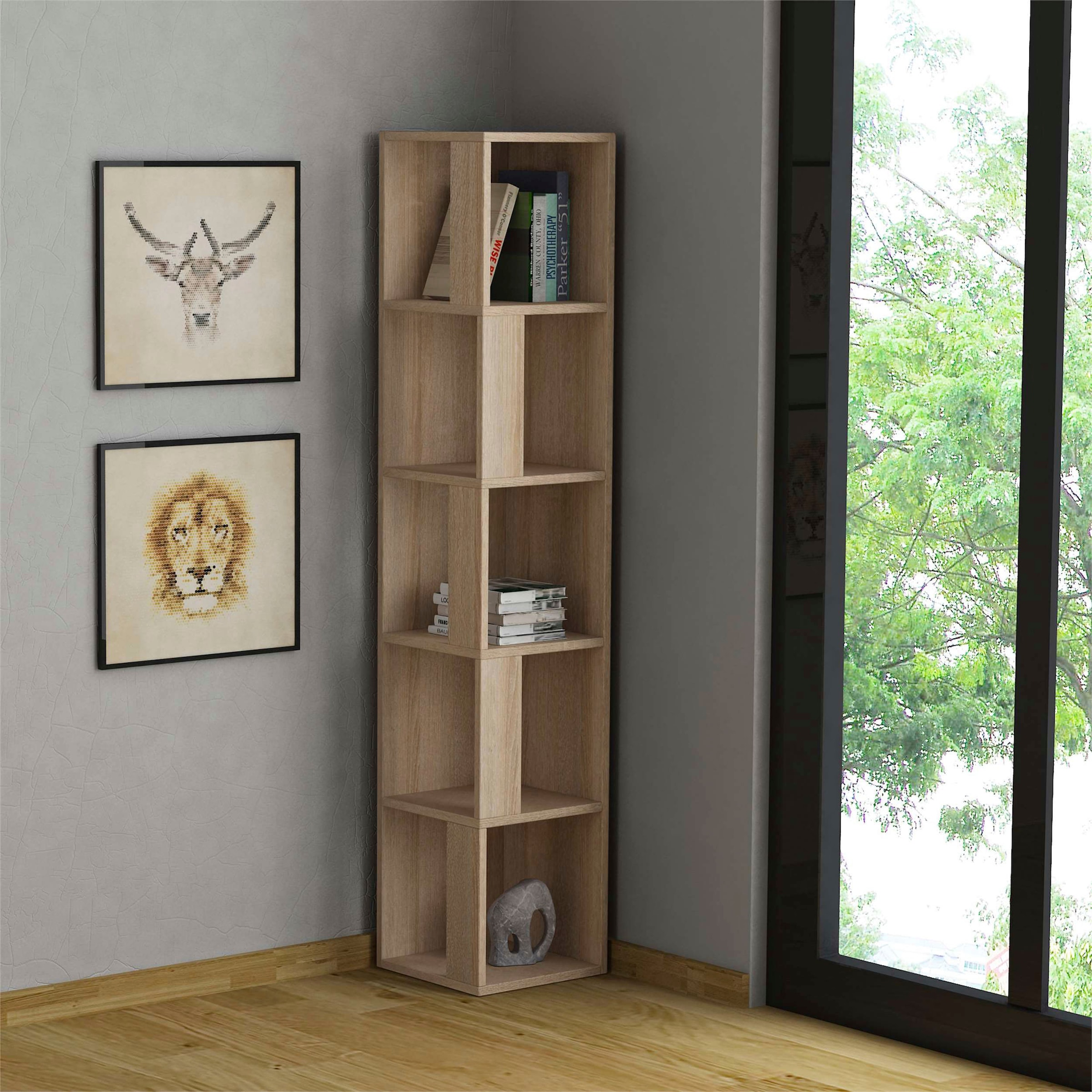 Decortie Bücherregal »Piano Bücherregal«, (Packung), Leichte Montage, Lagerung, Platzsparend